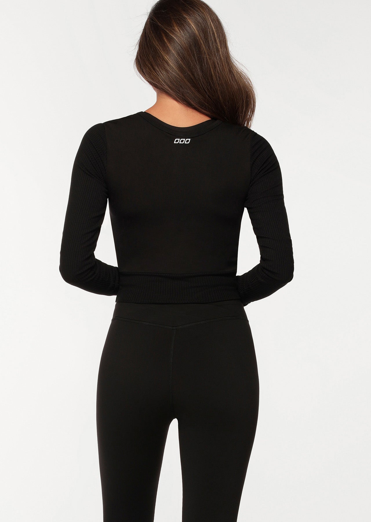 Lorna Jane Flawless Cropped Long Sleeve Top - Black