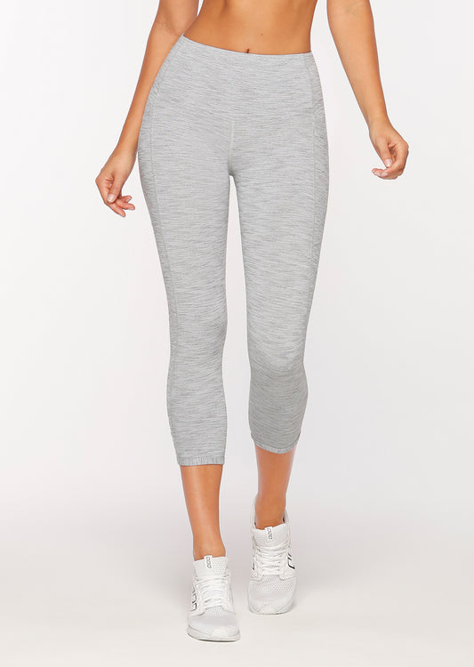 Lorna Jane Flex It Core 7/8 Tight - Grey Marl Stripe