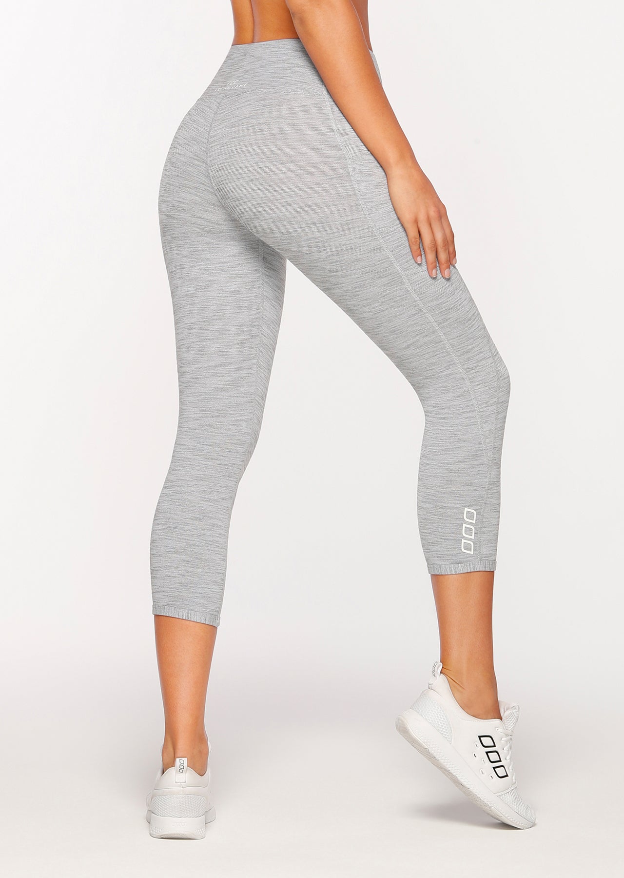 Lorna Jane Flex It Core 7/8 Tight - Grey Marl Stripe