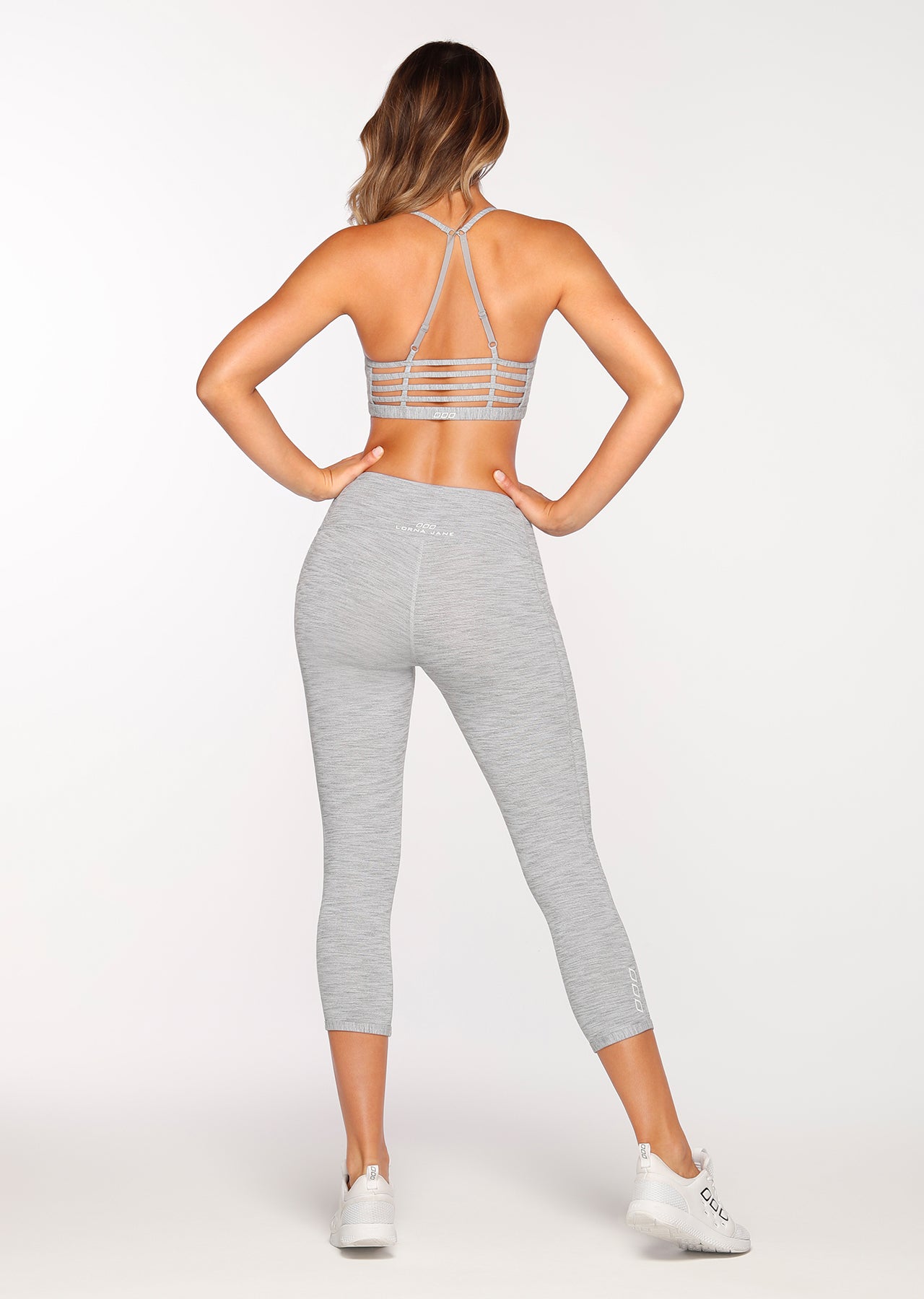 Lorna Jane Flex It Core 7/8 Tight - Grey Marl Stripe