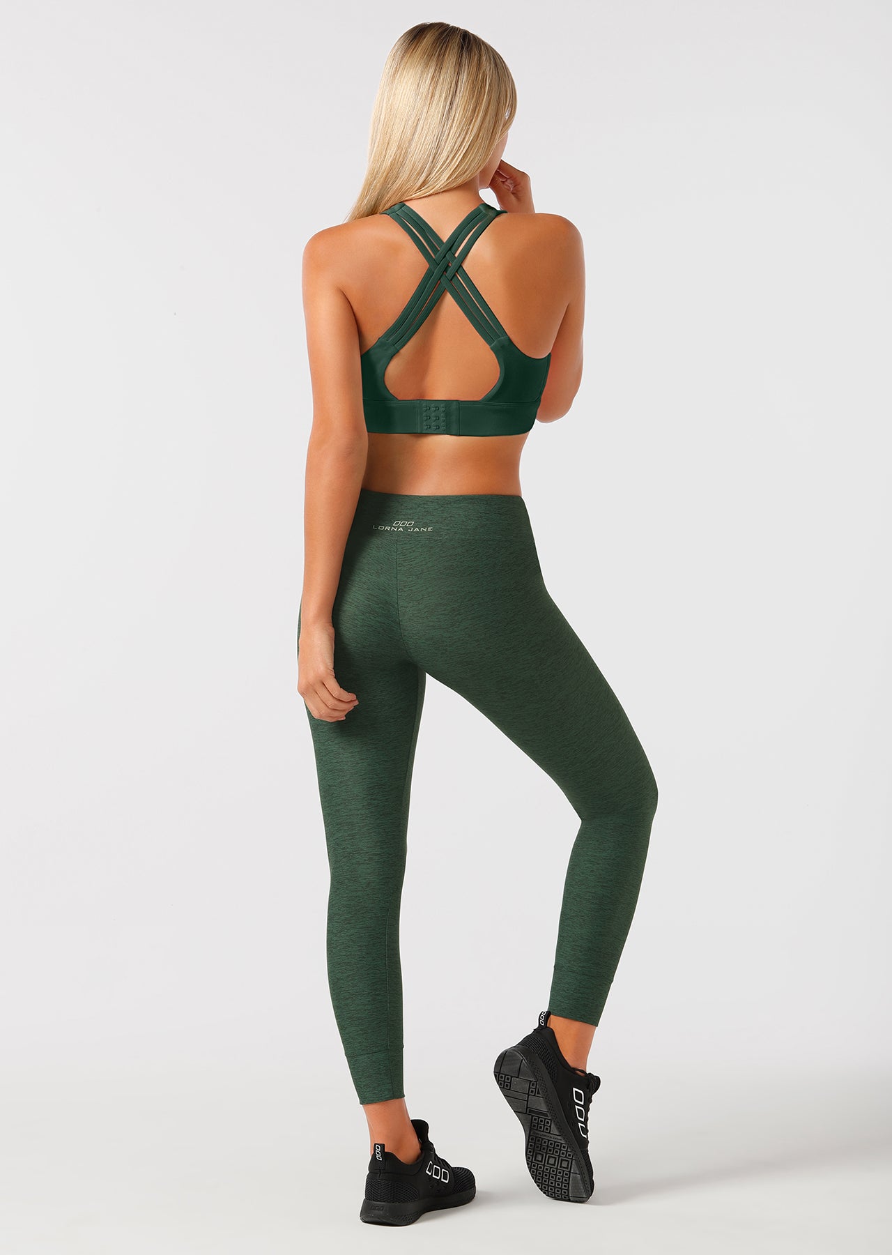Lorna Jane Flex Sports Bra - Bottle Green Marl
