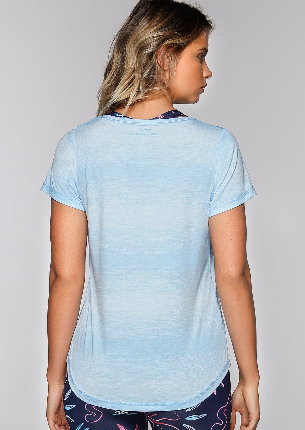 Lorna Jane Flip Active Tee - Ice Blue Marl