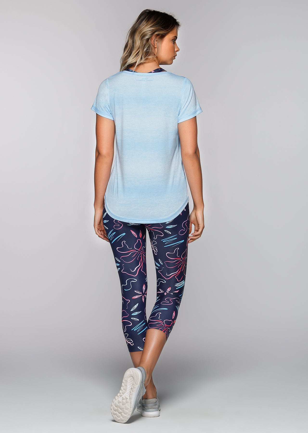 Lorna Jane Flip Active Tee - Ice Blue Marl