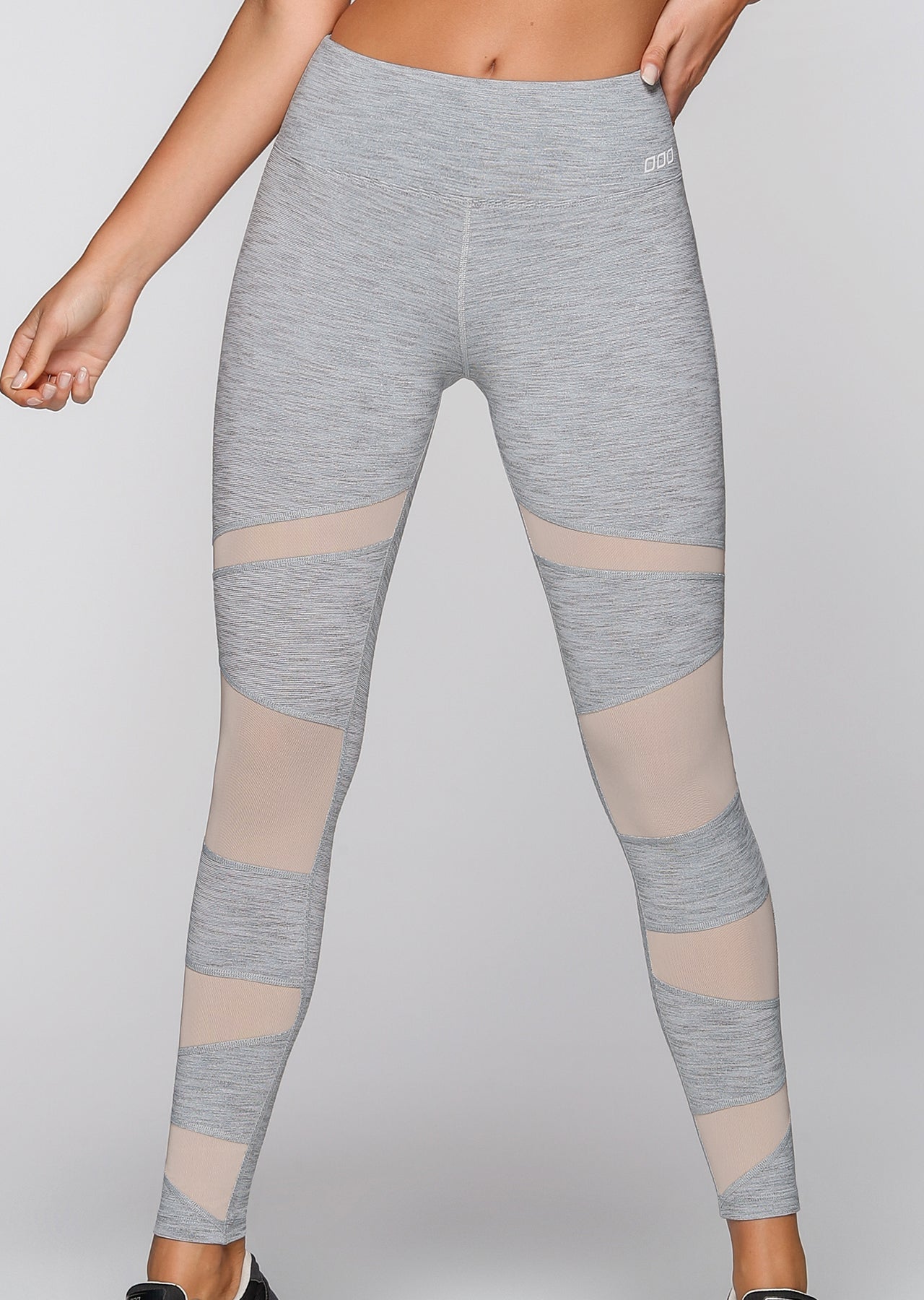 Lorna Jane Flipside Core F/L Tight - Grey Marl Stripe