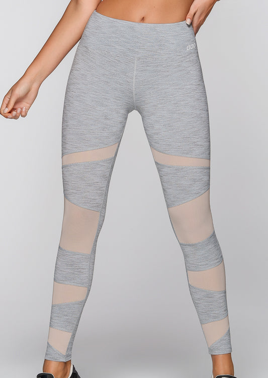 Lorna Jane Flipside Core F/L Tight - Grey Marl Stripe