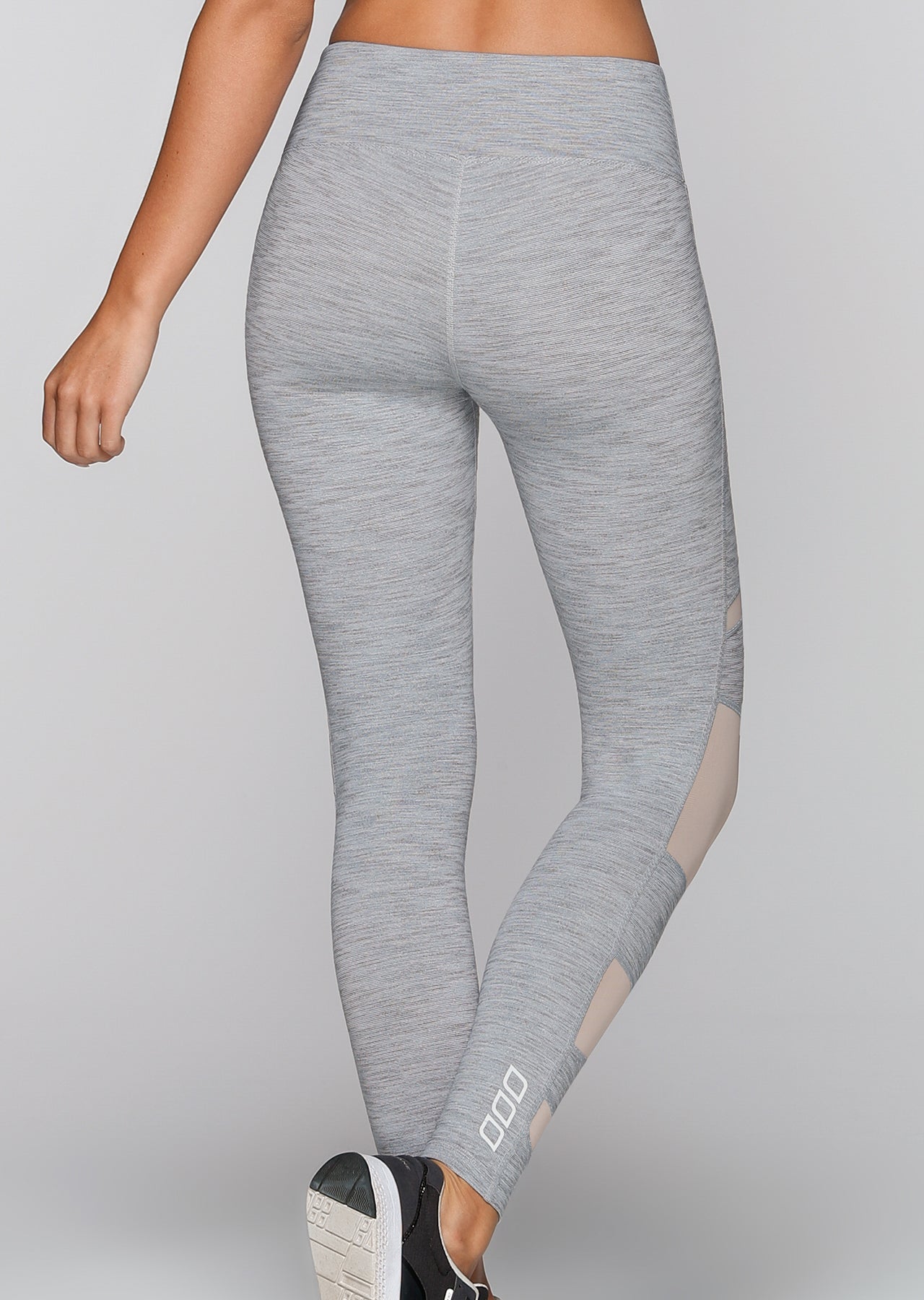 Lorna Jane Flipside Core F/L Tight - Grey Marl Stripe