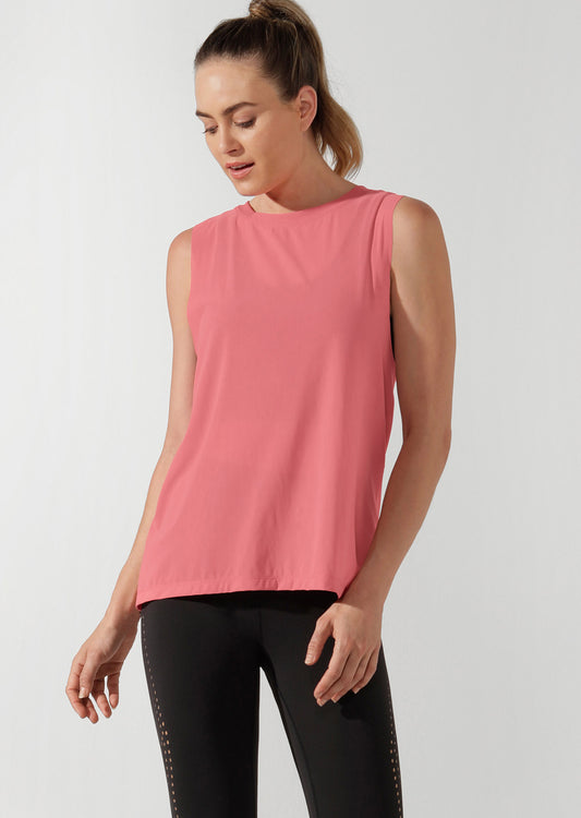 Lorna Jane Flow Mesh Tank - Quartz Pink