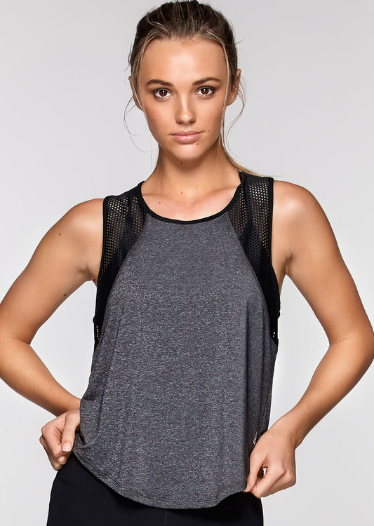 Lorna Jane Flux Active Tank - Black Marl