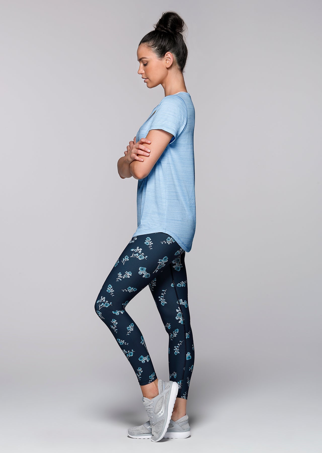 Lorna Jane Frankie Active T-Shirt - Ice Blue Marl