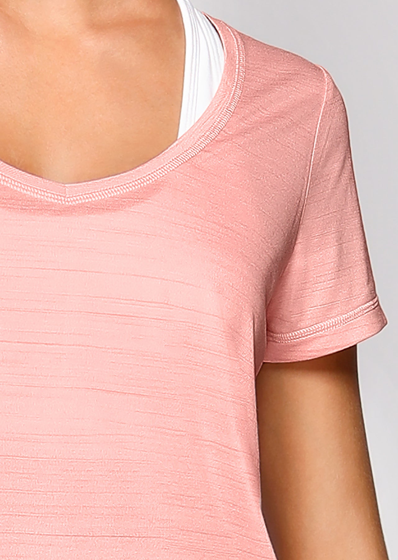 Lorna Jane Frankie Active Tee - Blushed Pink Marl