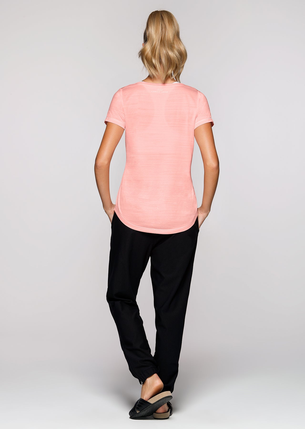 Lorna Jane Frankie Active Tee - Blushed Pink Marl