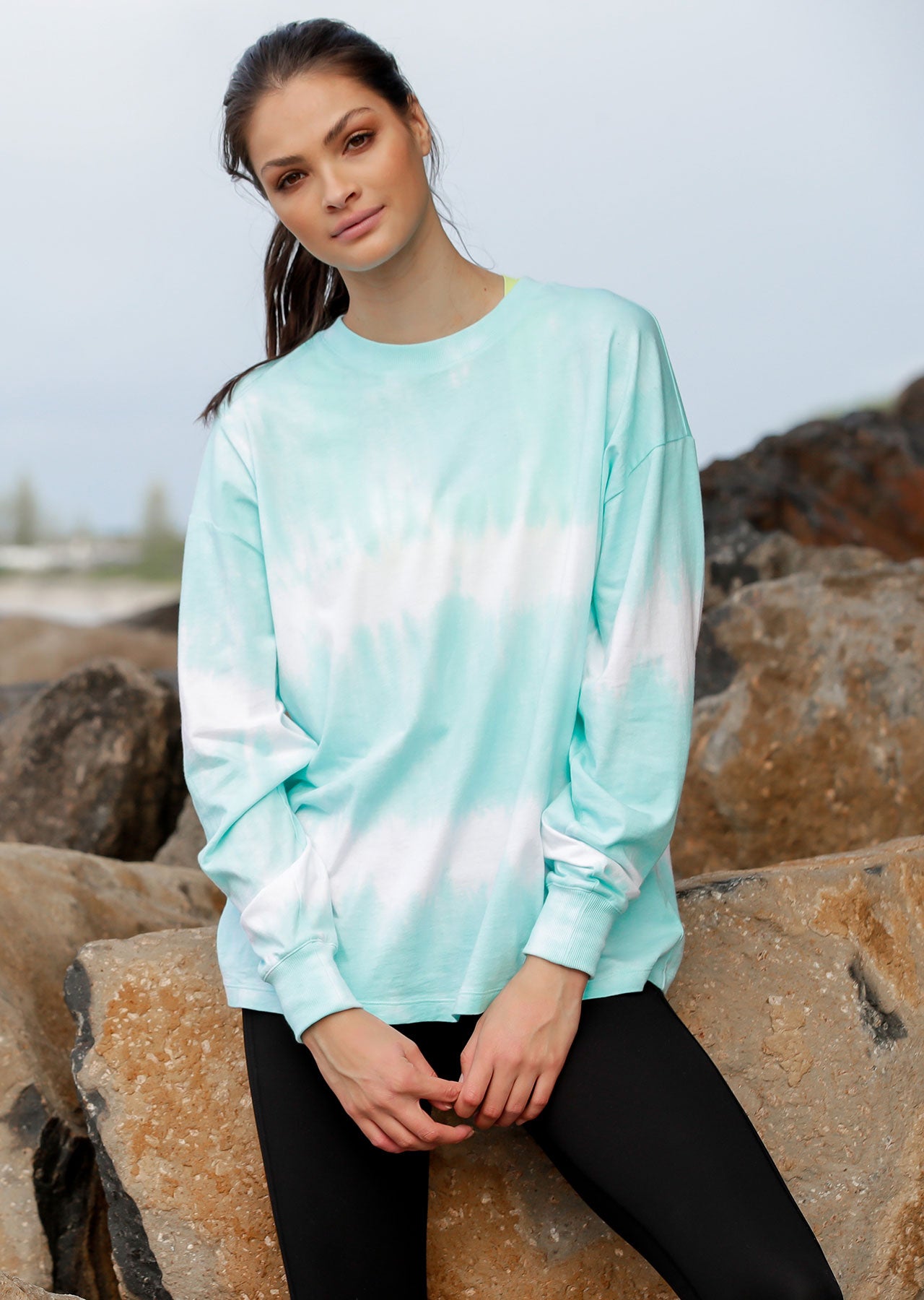 Lorna Jane Free Spirit Oversized Long Sleeve Top - Heavenly Tie Dye