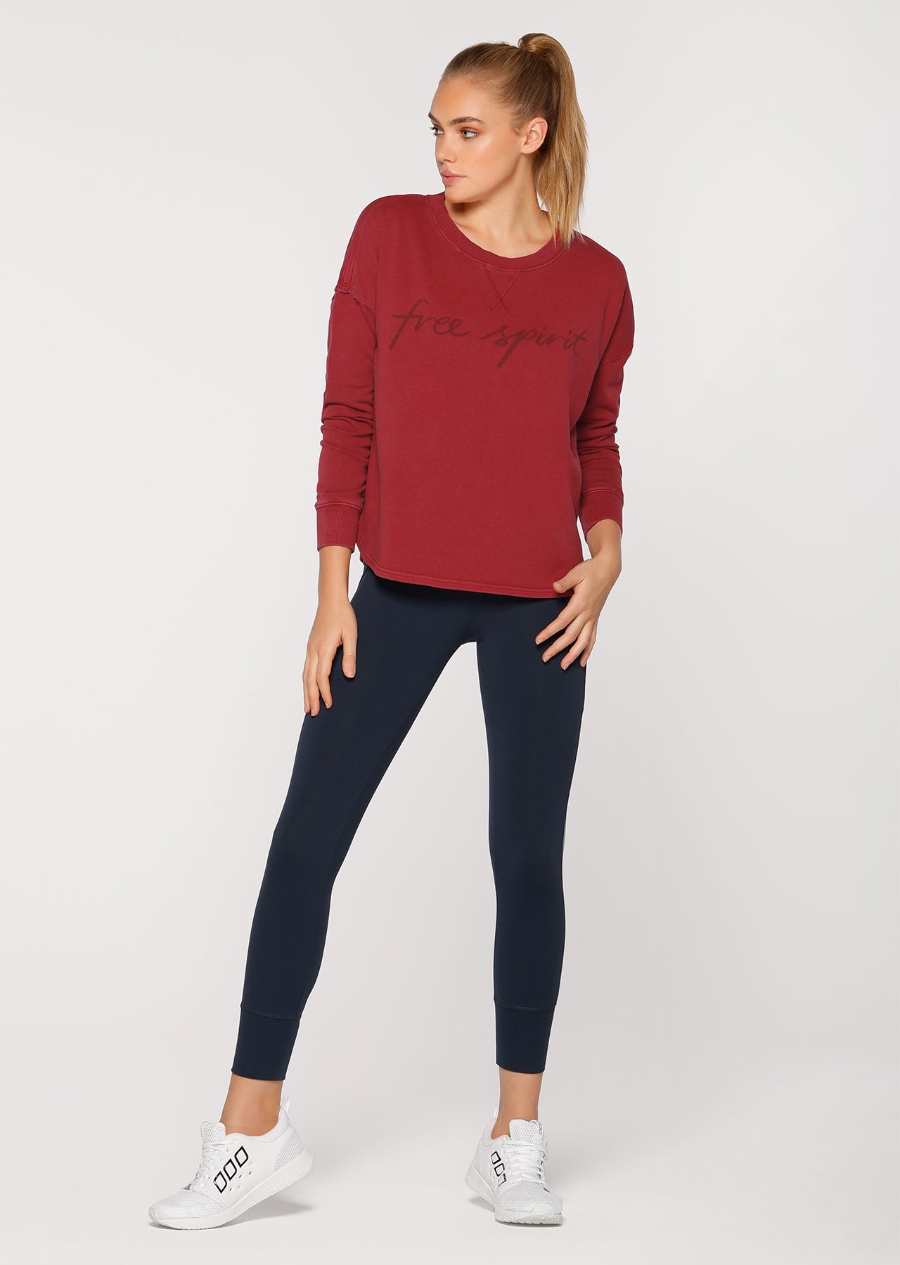 Lorna Jane Free Spirit Sweat - Dark Red
