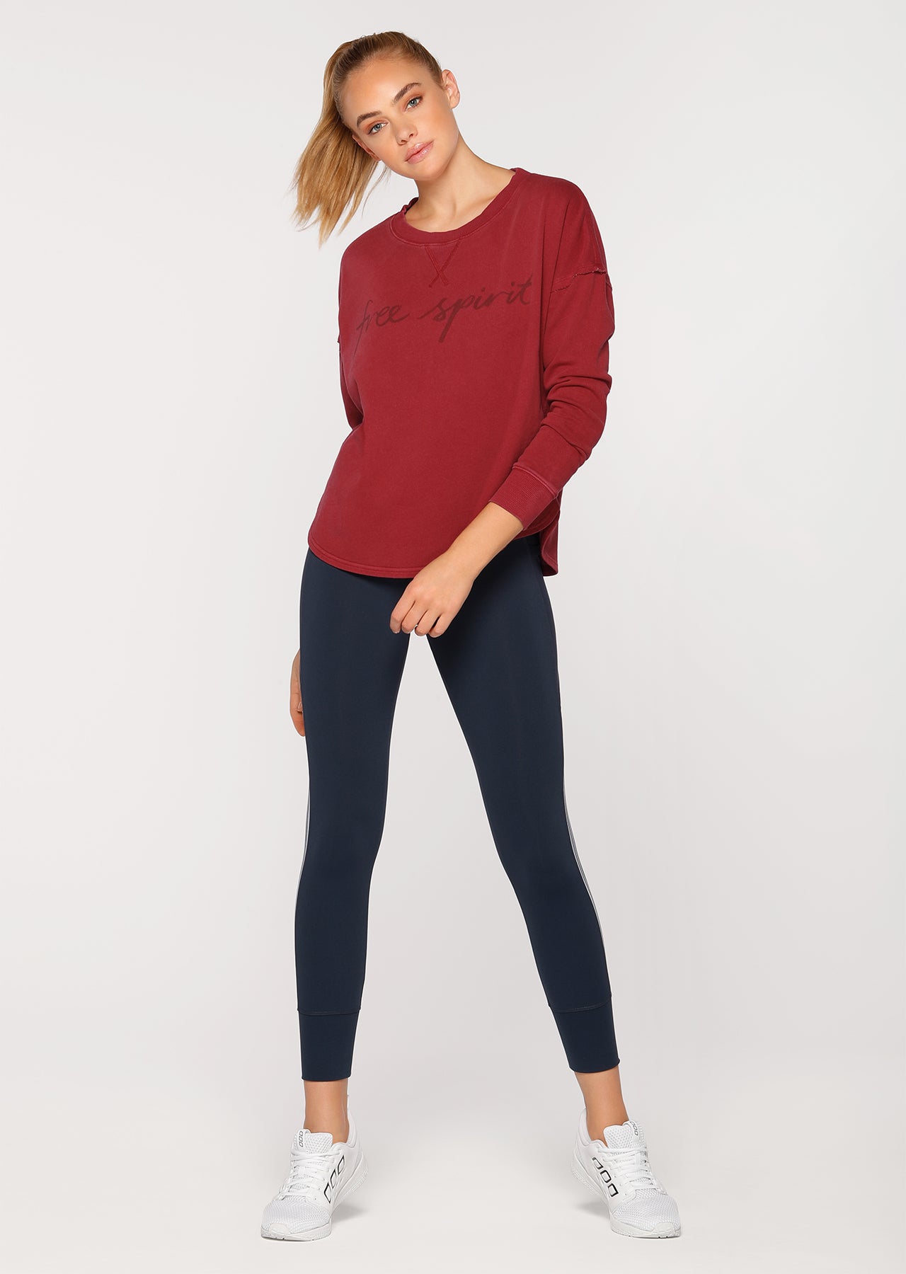 Lorna Jane Free Spirit Sweat - Dark Red
