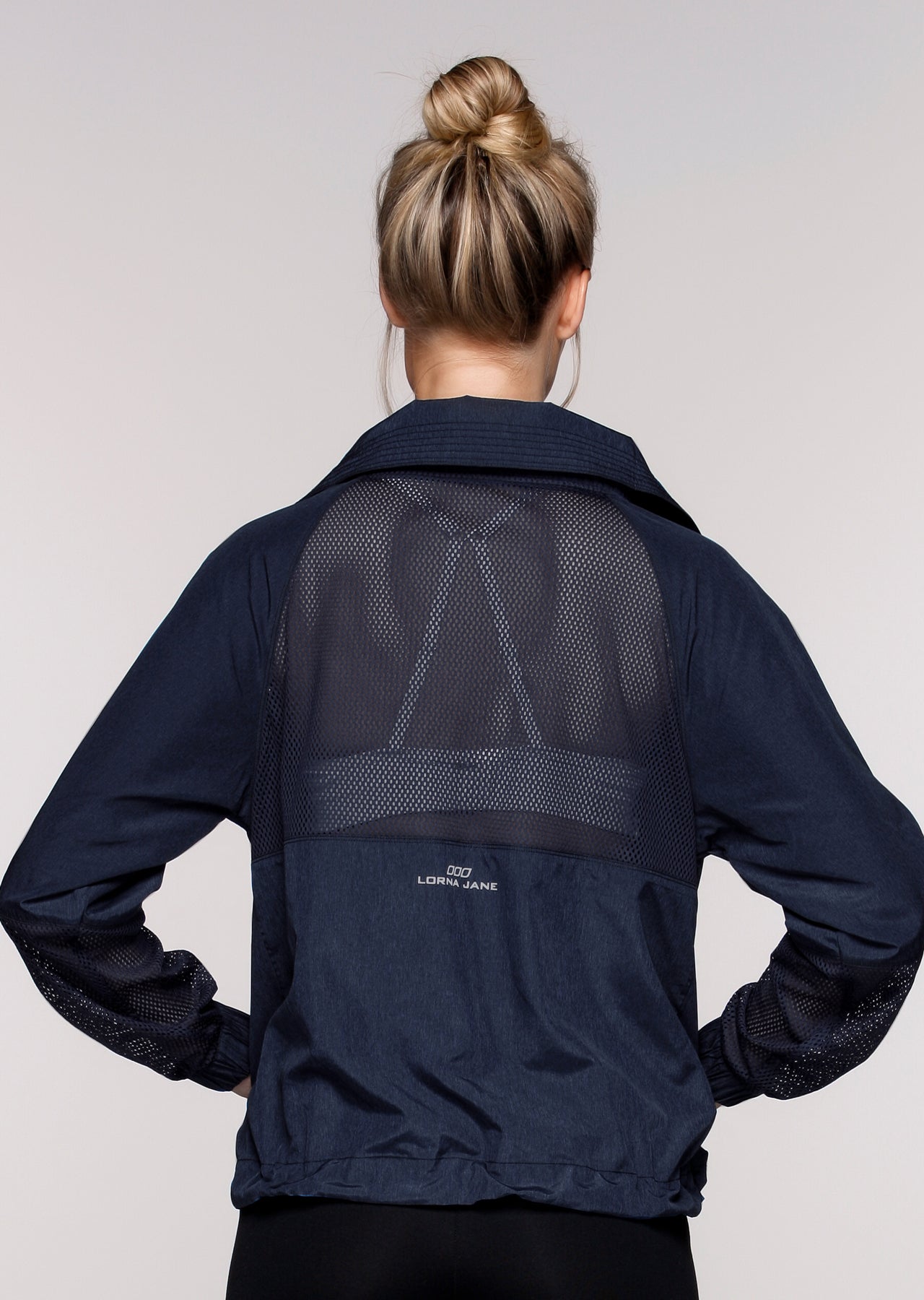 Lorna Jane Fresh Mesh Jacket - Indigo/Black Marl