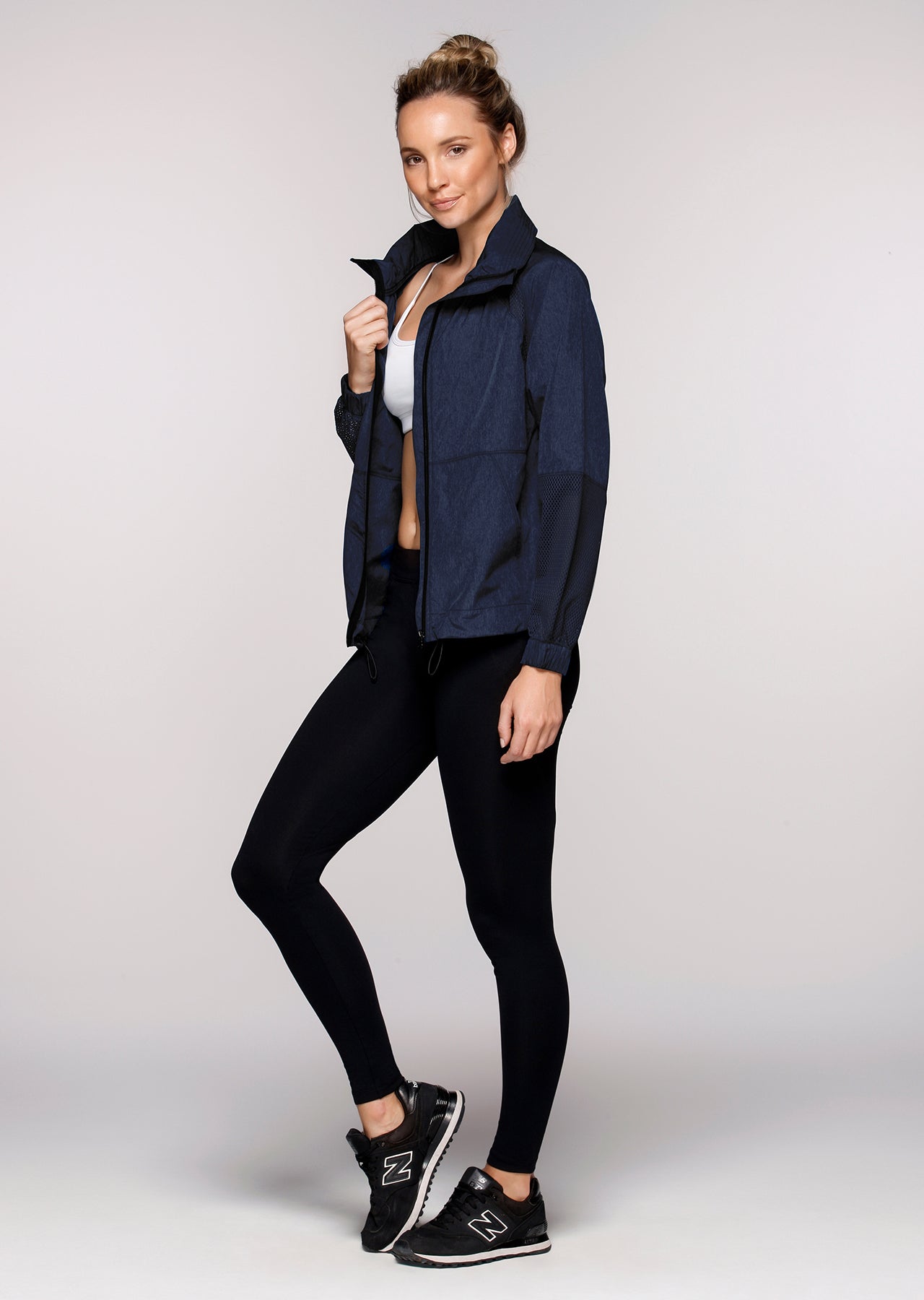 Lorna Jane Fresh Mesh Jacket - Indigo/Black Marl