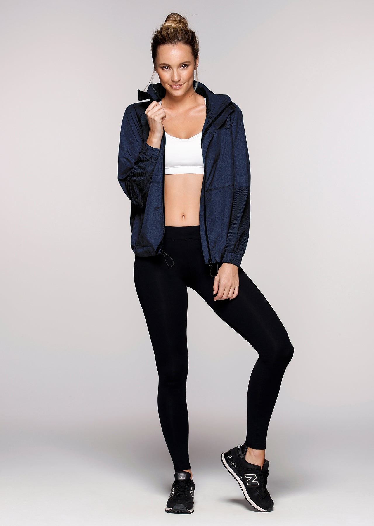 Lorna Jane Fresh Mesh Jacket - Indigo/Black Marl