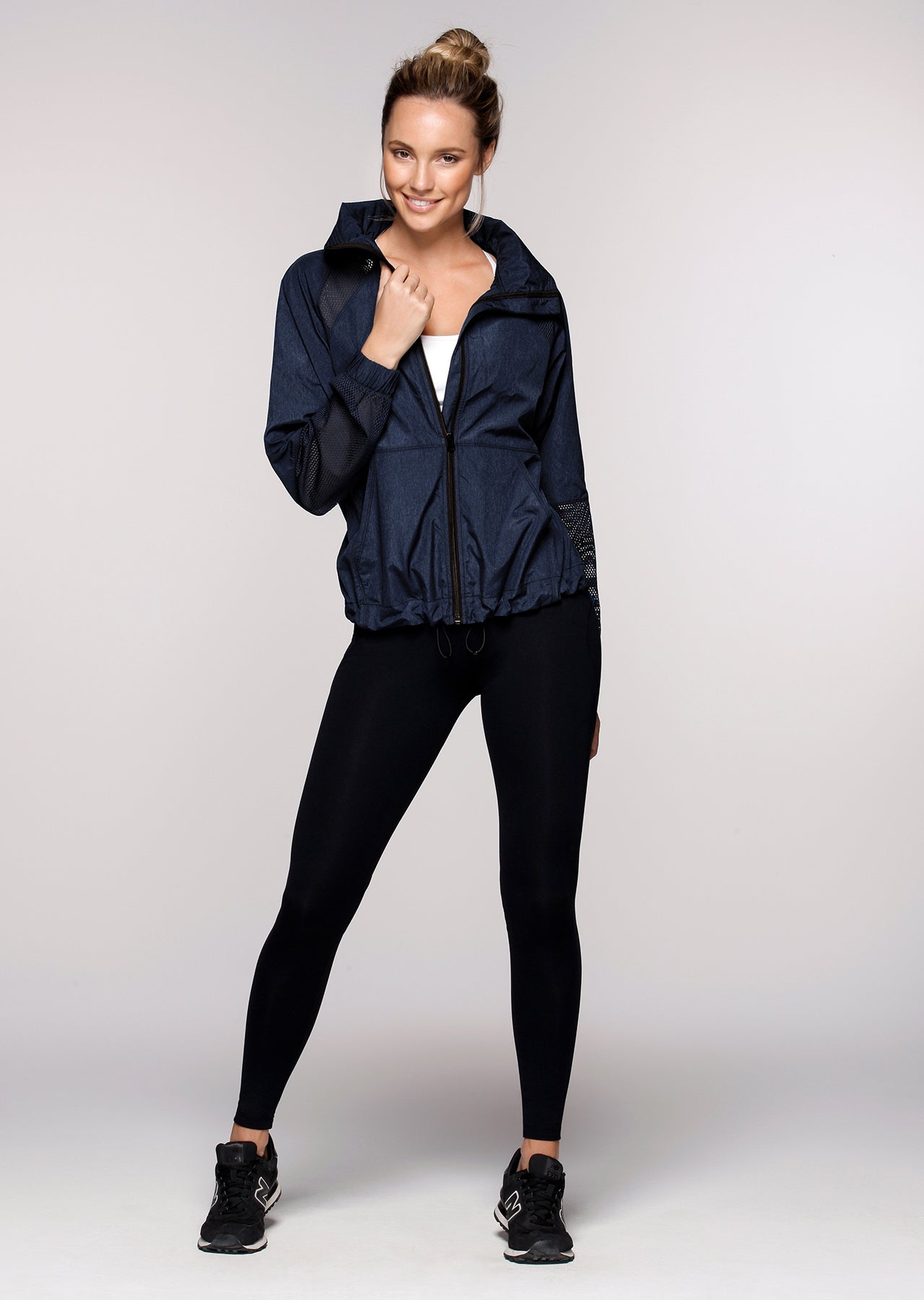 Lorna Jane Fresh Mesh Jacket - Indigo/Black Marl