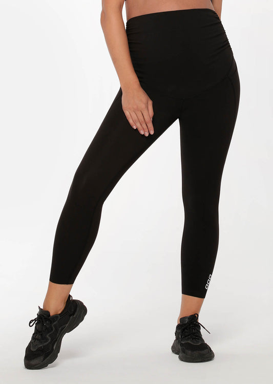 Lorna Jane Full Coverage Maternity Phone Pocket Ankle Biter Leggings - Black