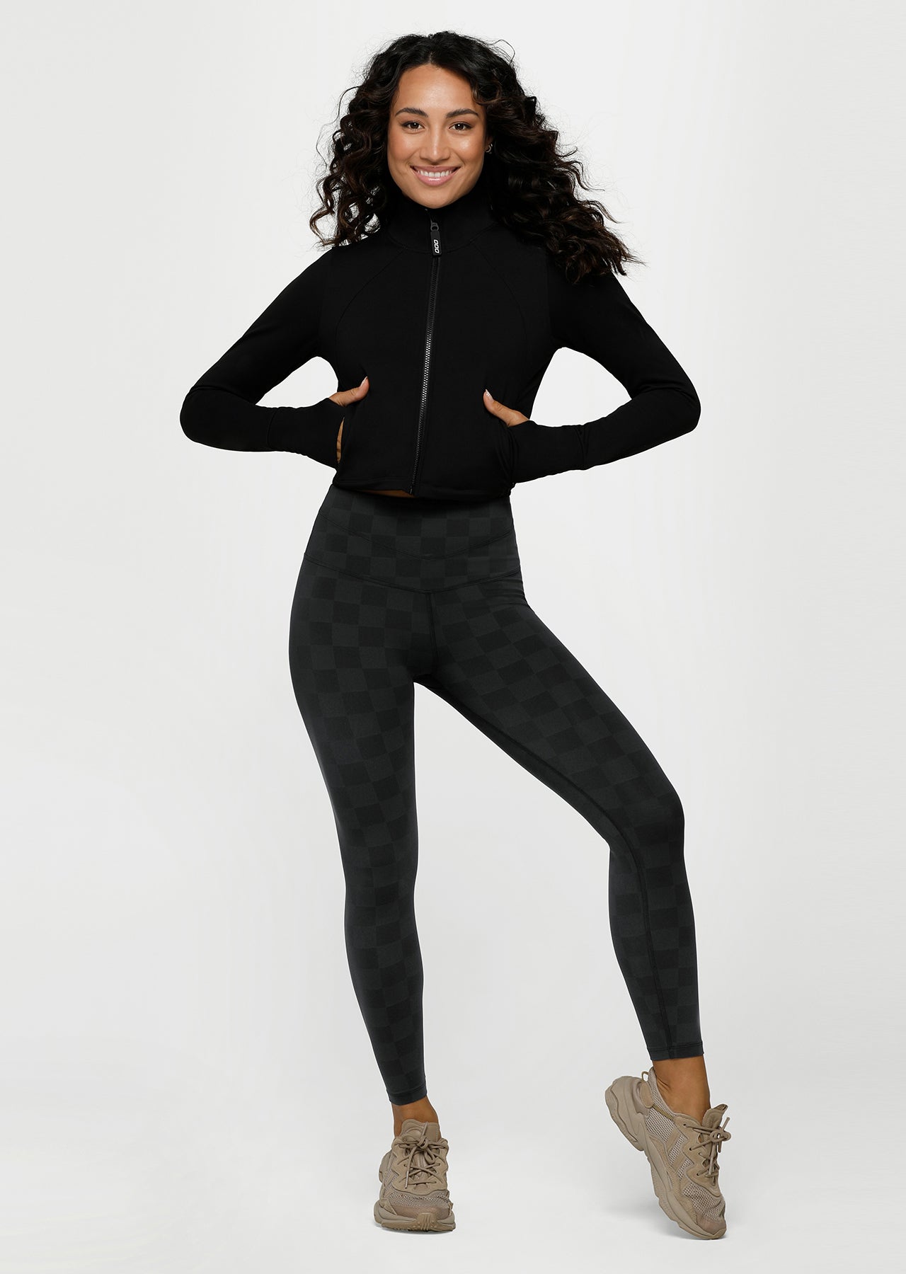 Lorna Jane Functional Thermal Cropped Zip Through - Black