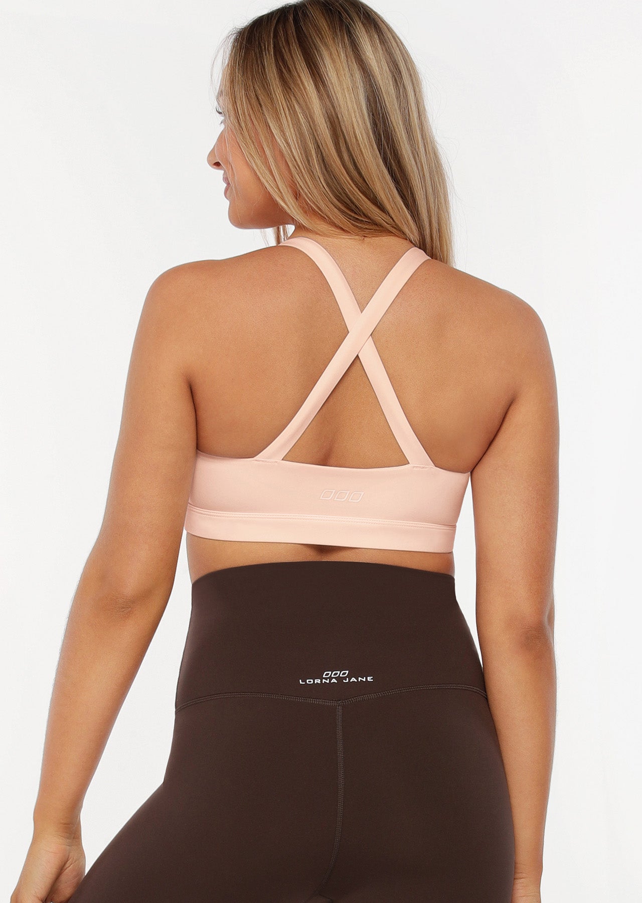 Lorna Jane Gathered Panel Sports Bra - Light Dusty Pink