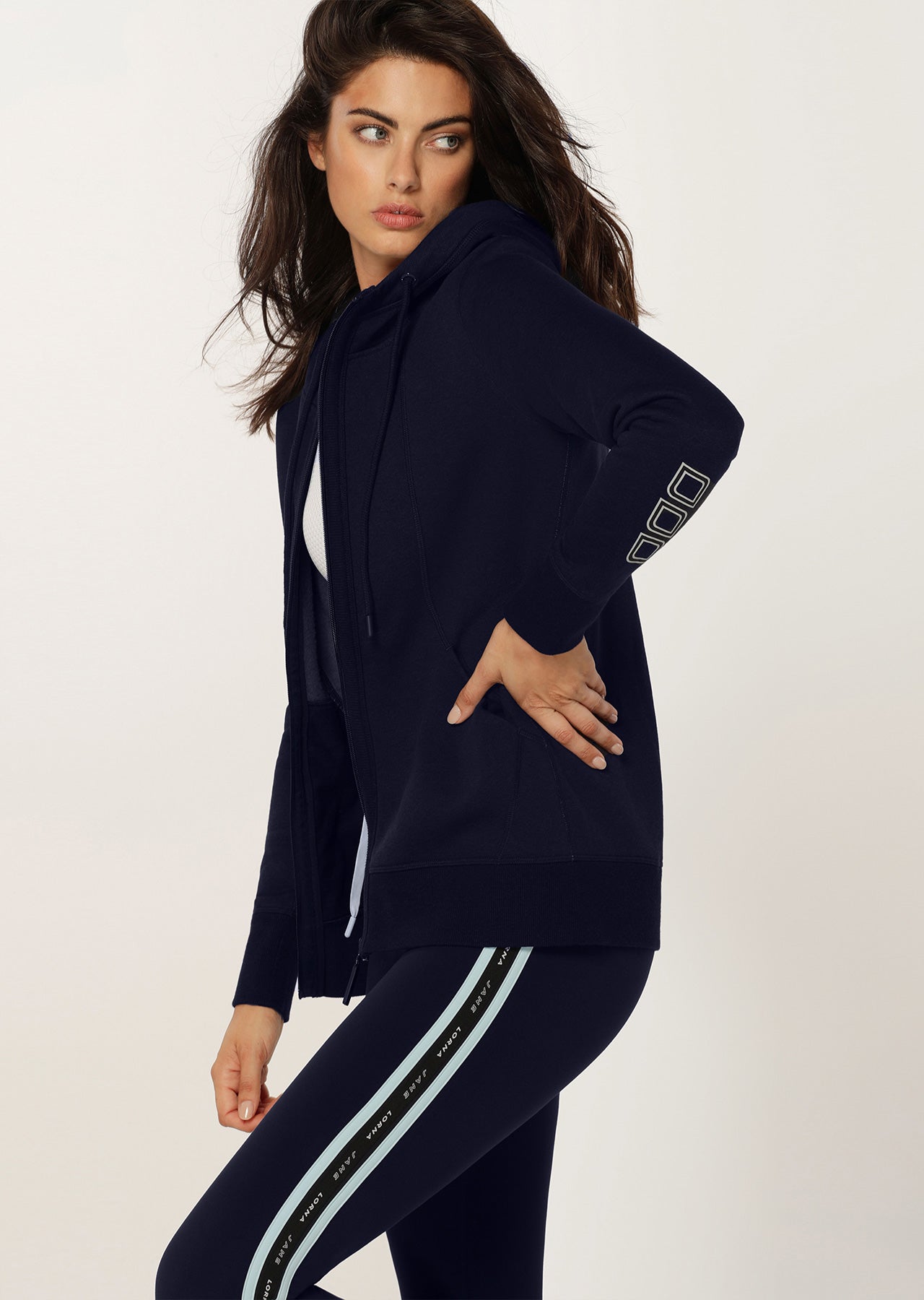 Lorna Jane Go Beyond Full Zip Hoodie - French Navy Marl