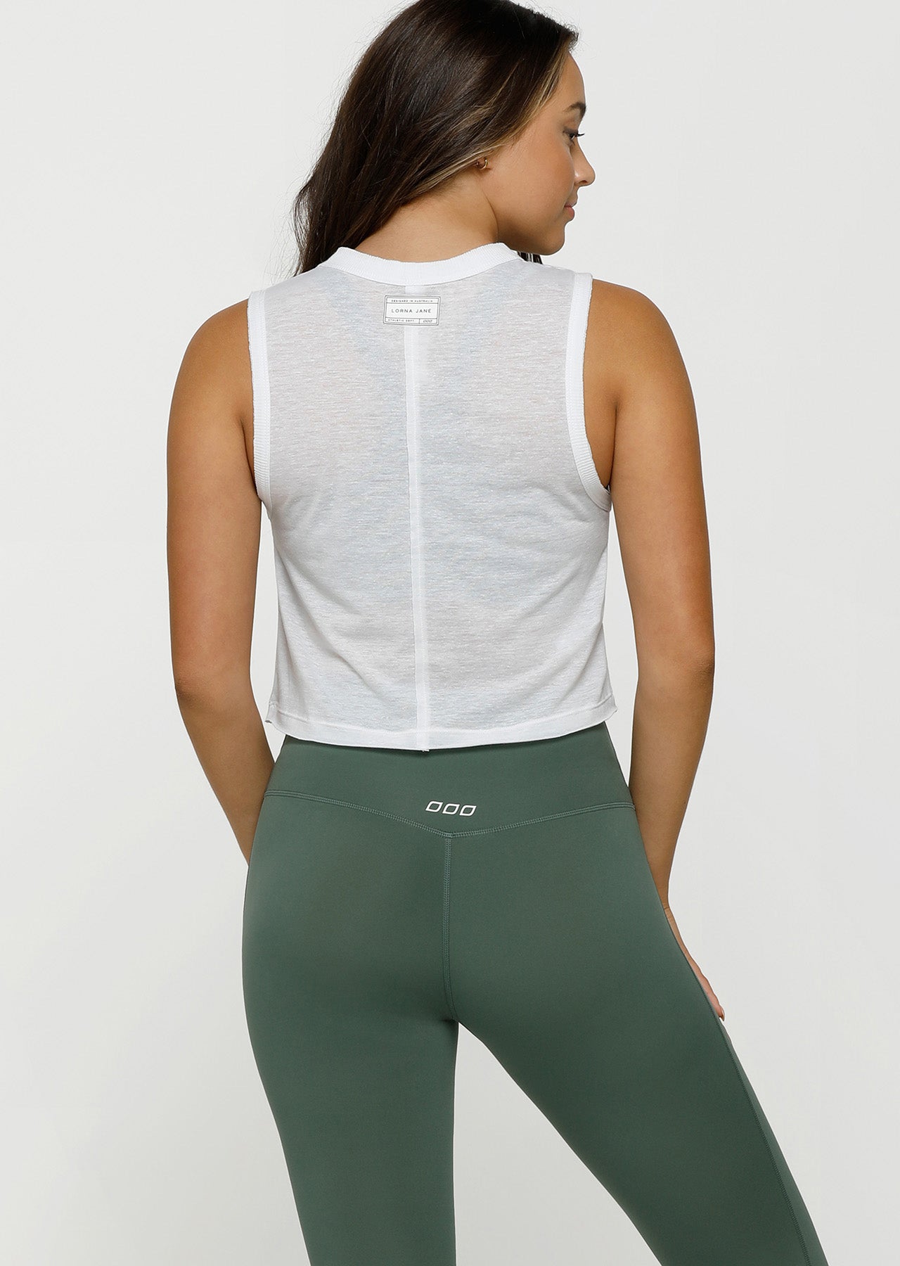 Lorna Jane Go Getter Cropped Tank - White