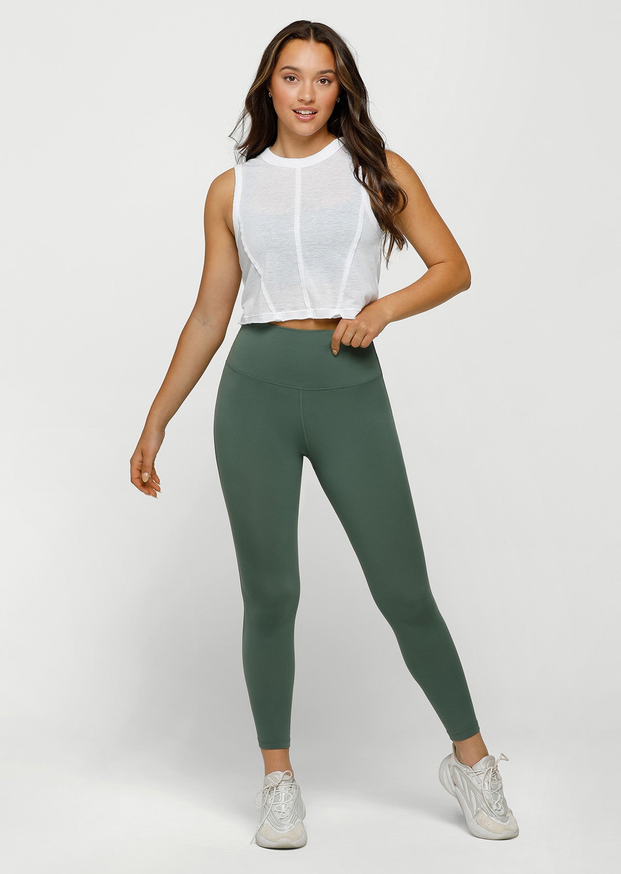 Lorna Jane Go Getter Cropped Tank - White