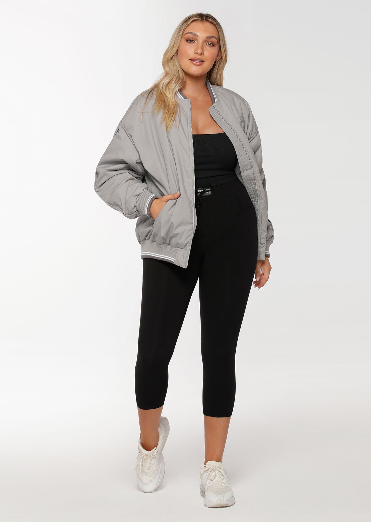Lorna Jane Grand Slam Bomber Jacket - Nu Grey