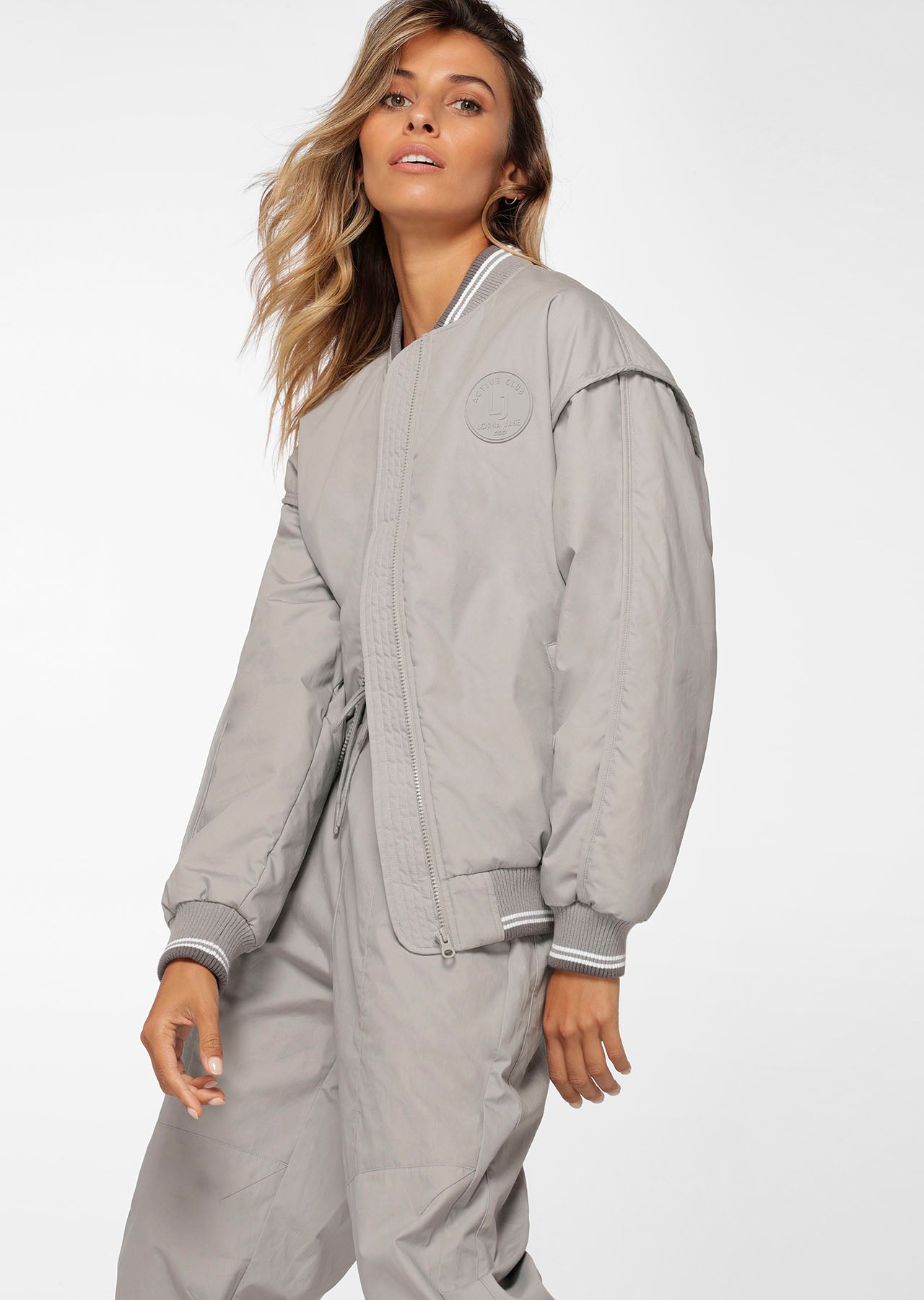 Lorna Jane Grand Slam Bomber Jacket - Nu Grey
