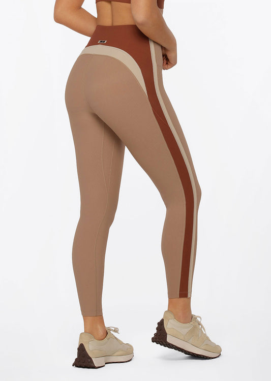 Lorna Jane Grounded Rib Ankle Biter Leggings - Walnut