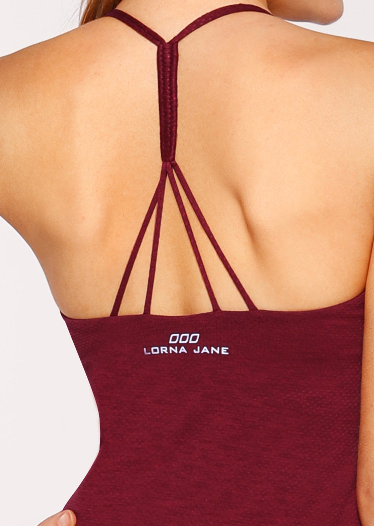 Lorna Jane Guru Shelf Bra Tank - Dark Red Marl