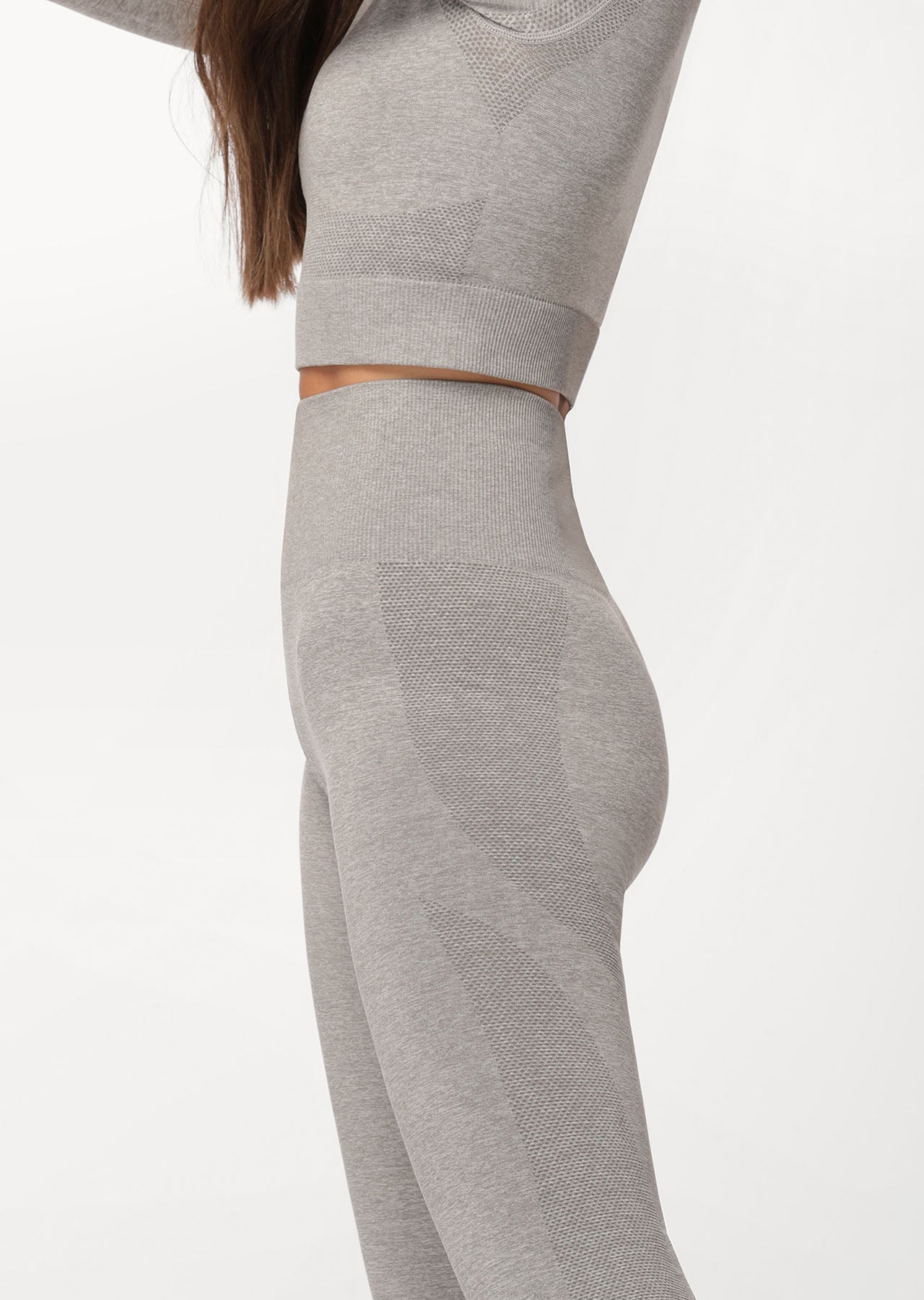 Lorna Jane Gym Bunny Seamless Full Length Leggings - Mid Grey Marl
