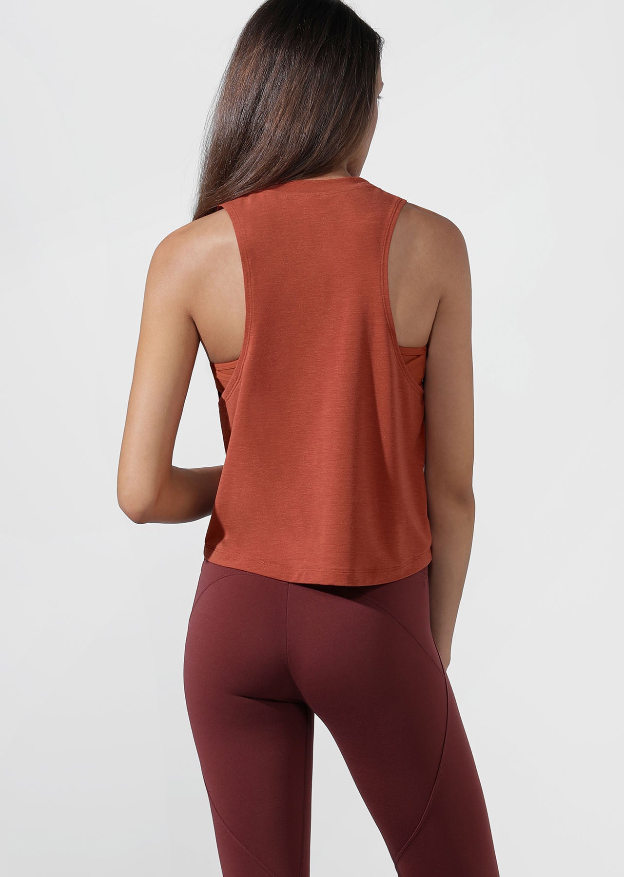 Lorna Jane Gym Cropped Active Tank - RUST