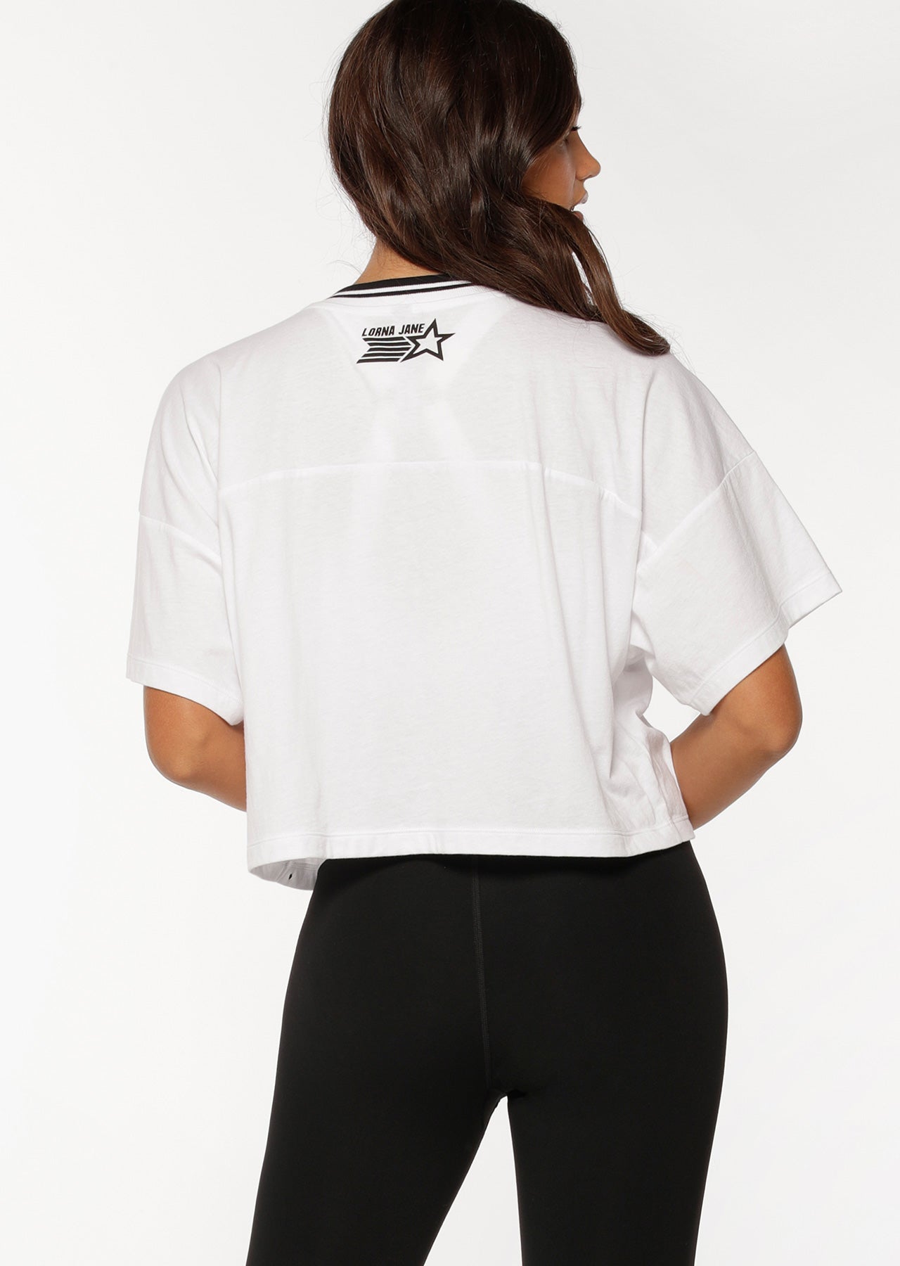 Lorna Jane Half Time Cropped Tee - White