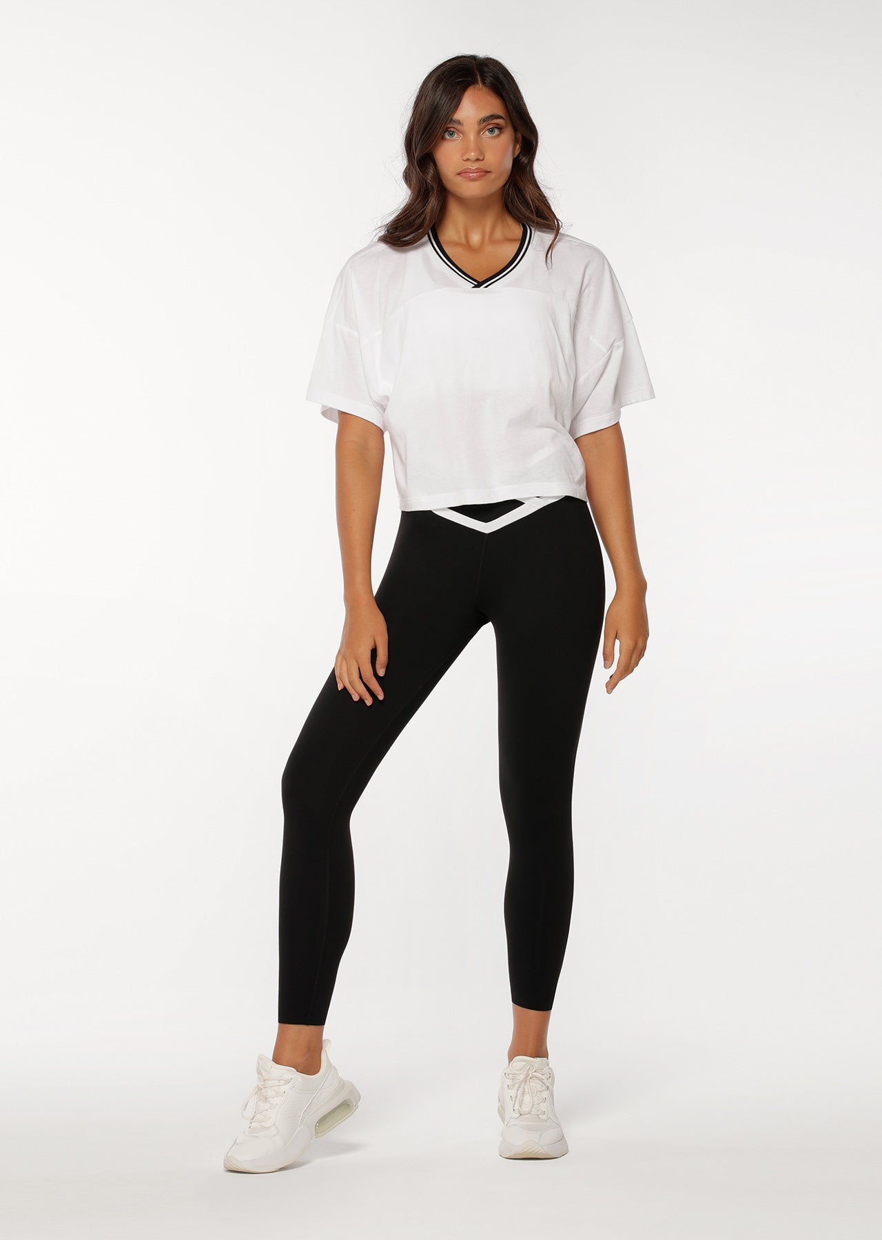 Lorna Jane Half Time Cropped Tee - White