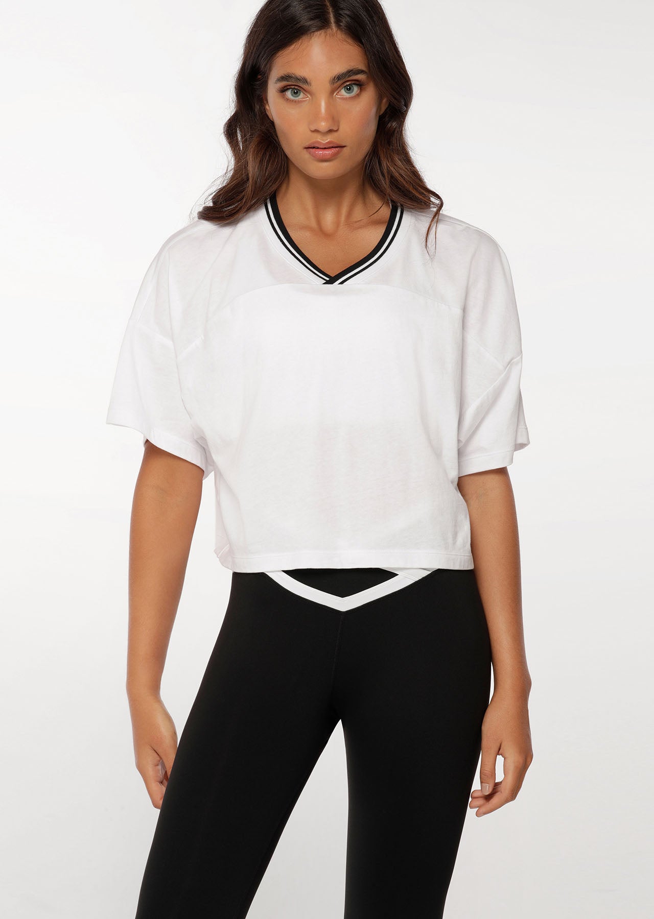 Lorna Jane Half Time Cropped Tee - White