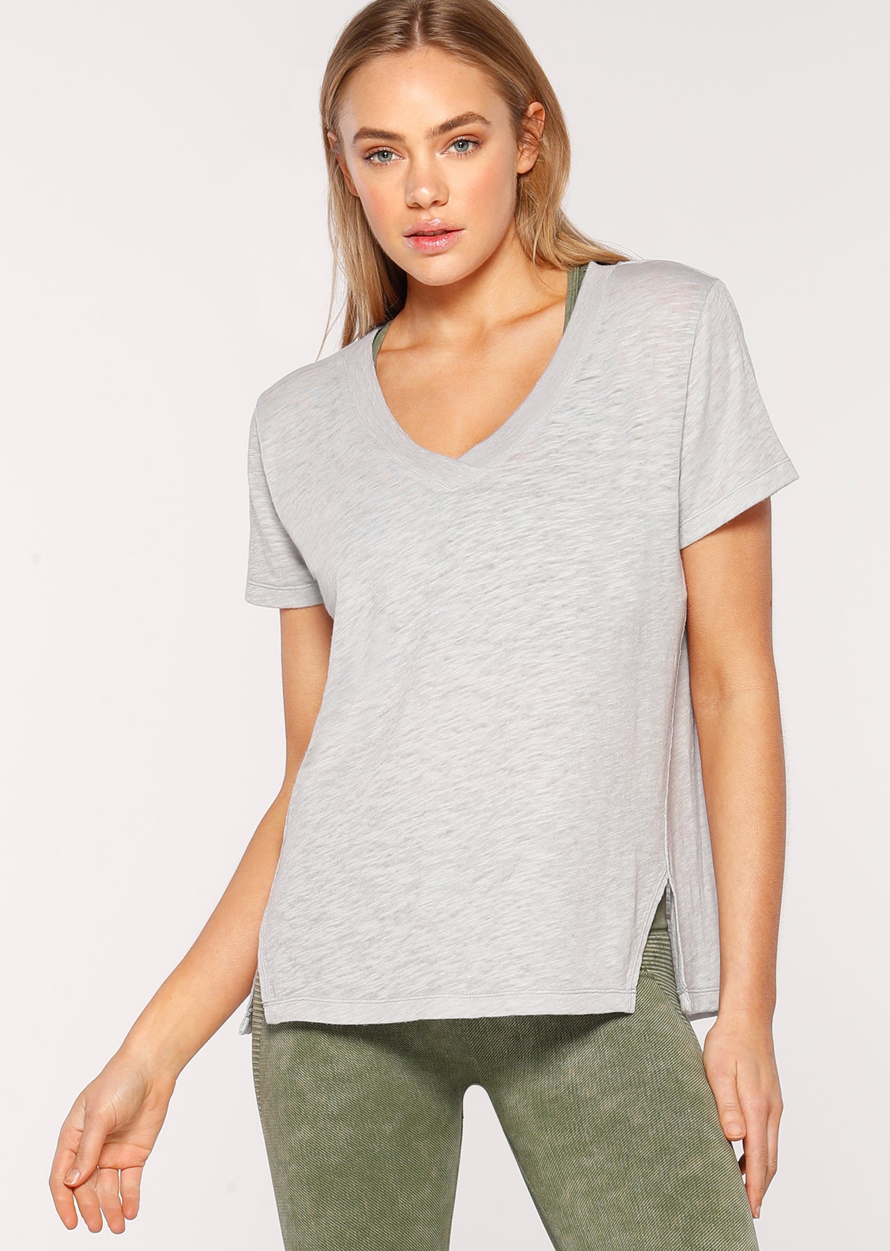 Lorna Jane Harmony S/Slv Tee - Grey Marl
