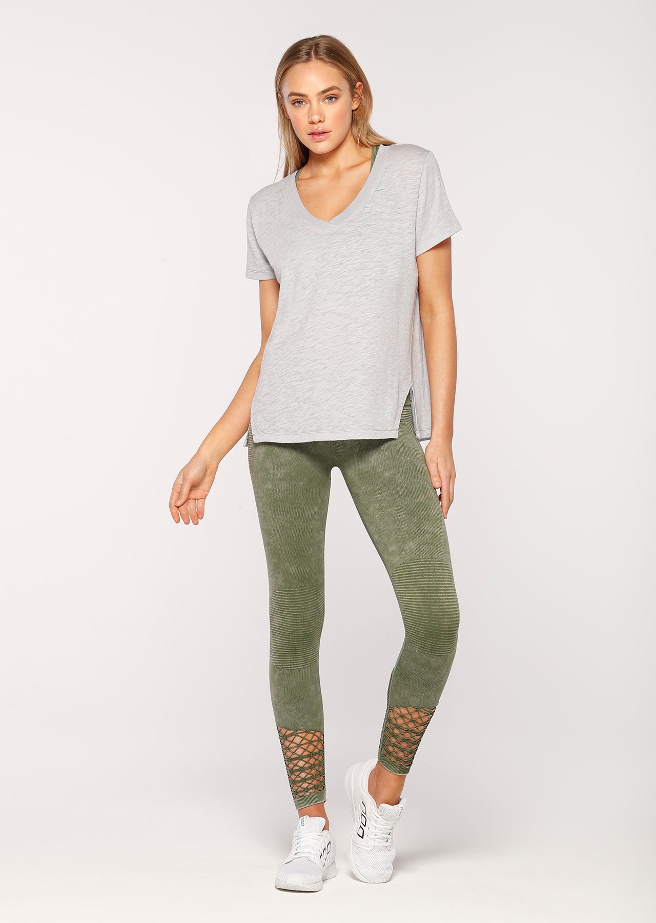 Lorna Jane Harmony S/Slv Tee - Grey Marl