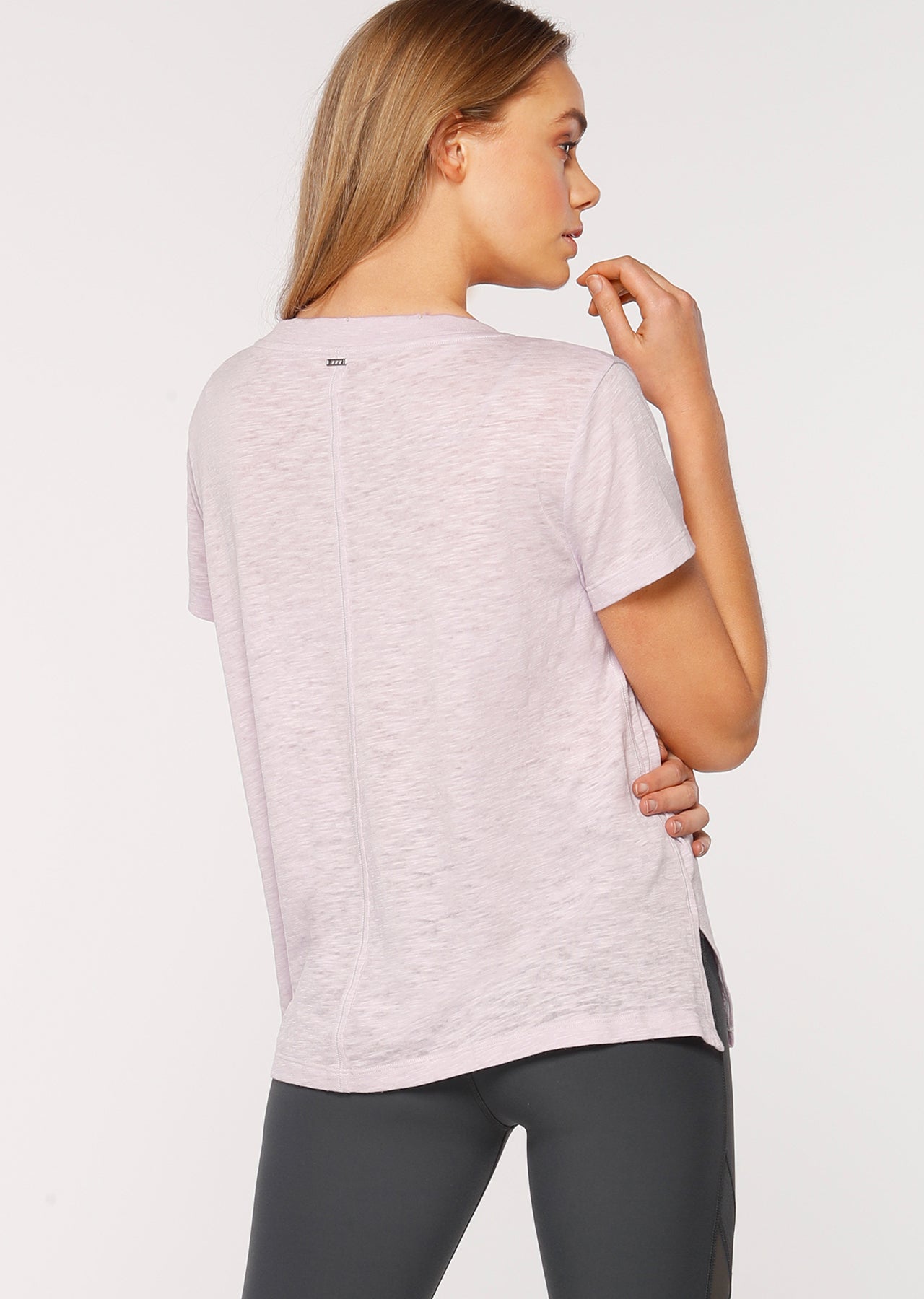 Lorna Jane Harmony S/Slv Tee - Pastel Violet Marl