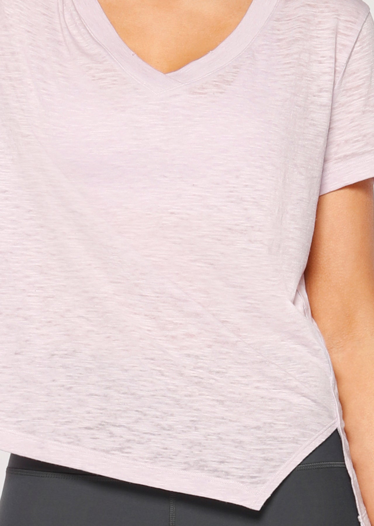 Lorna Jane Harmony S/Slv Tee - Pastel Violet Marl