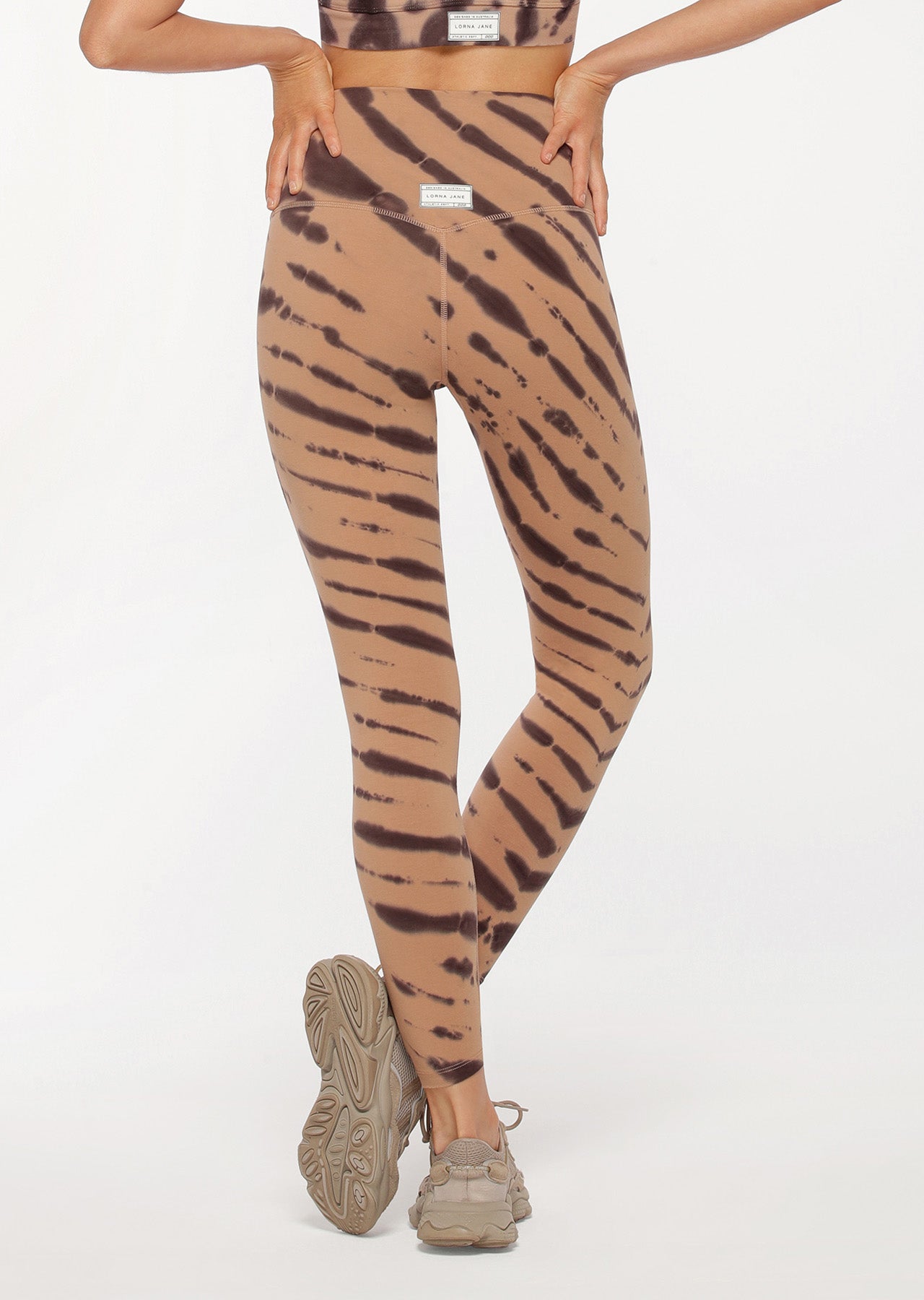 Lorna Jane Haze Lounge Ankle Biter Leggings - Biscuit Volcano Tie Dye