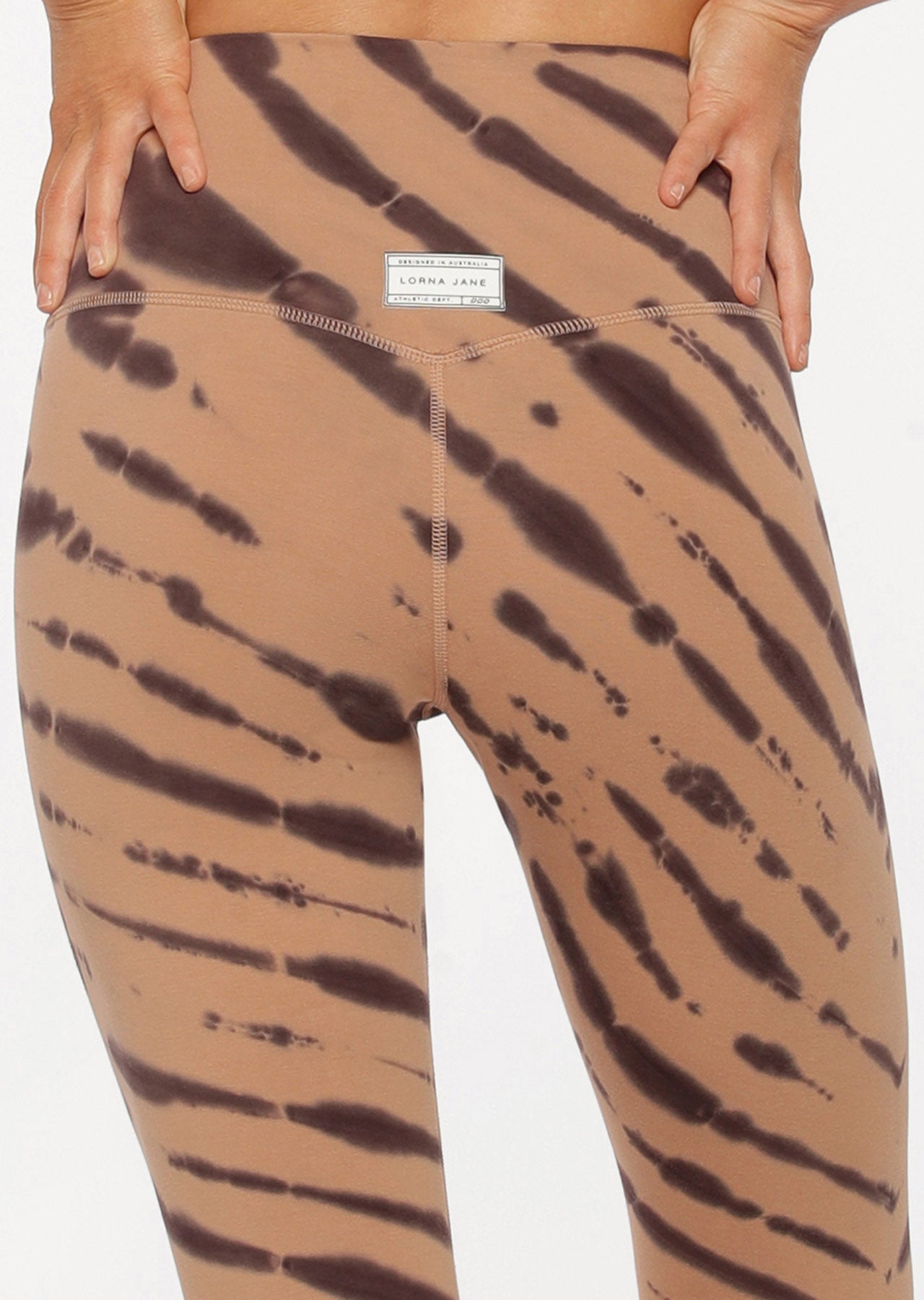 Lorna Jane Haze Lounge Ankle Biter Leggings - Biscuit Volcano Tie Dye