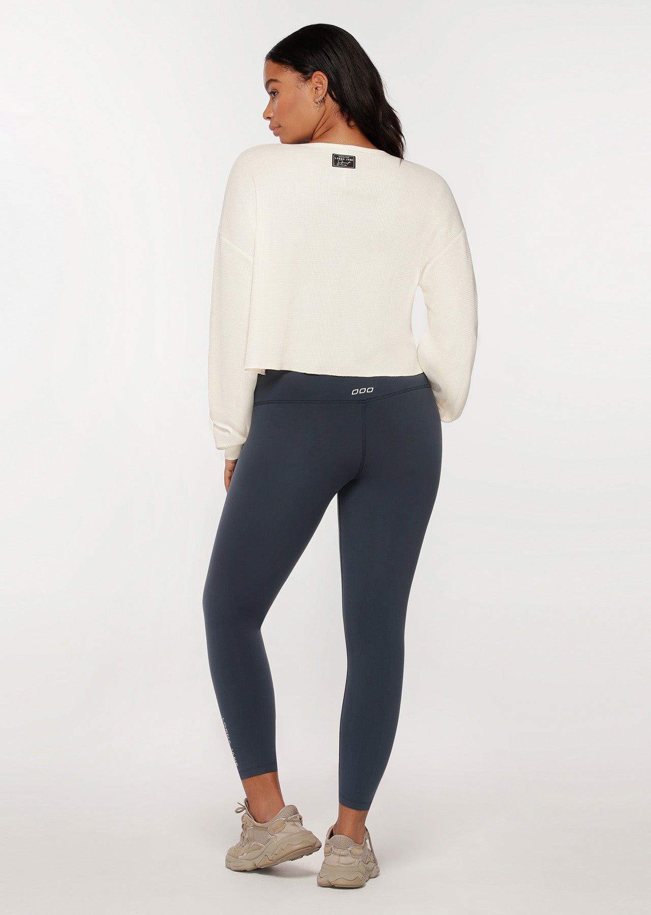 Lorna Jane Henley Long Sleeve Top - Cream