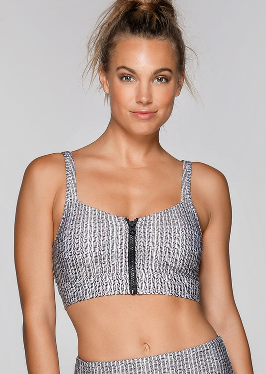 Lorna Jane Herringbone Sports Bra - Herringbone Print