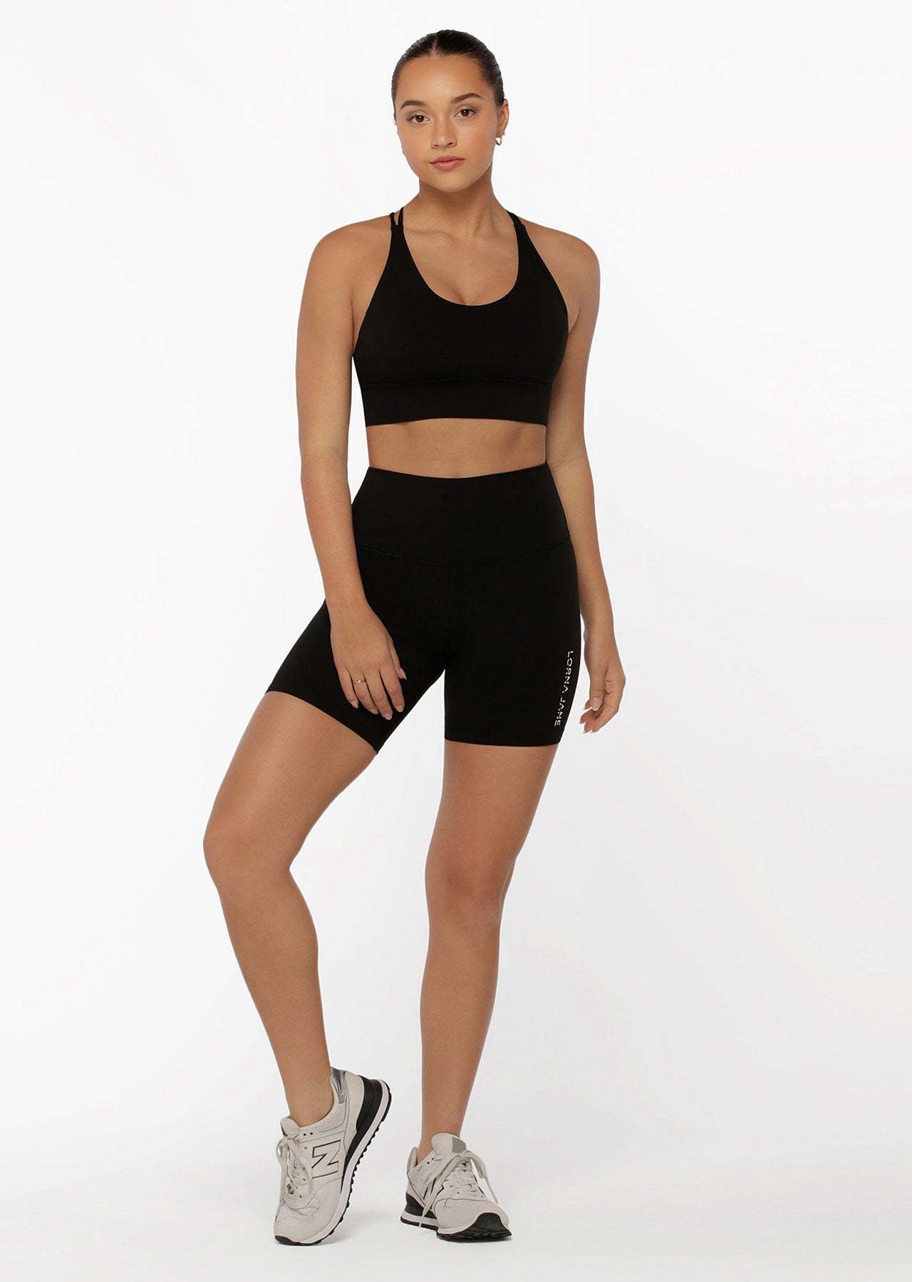 Lorna Jane Hi-Fold Lotus 16cm Bike Shorts - Black