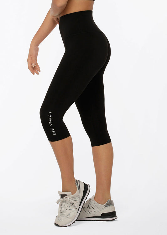 Lorna Jane Hi-Fold Lotus 3/4 Leggings - Black
