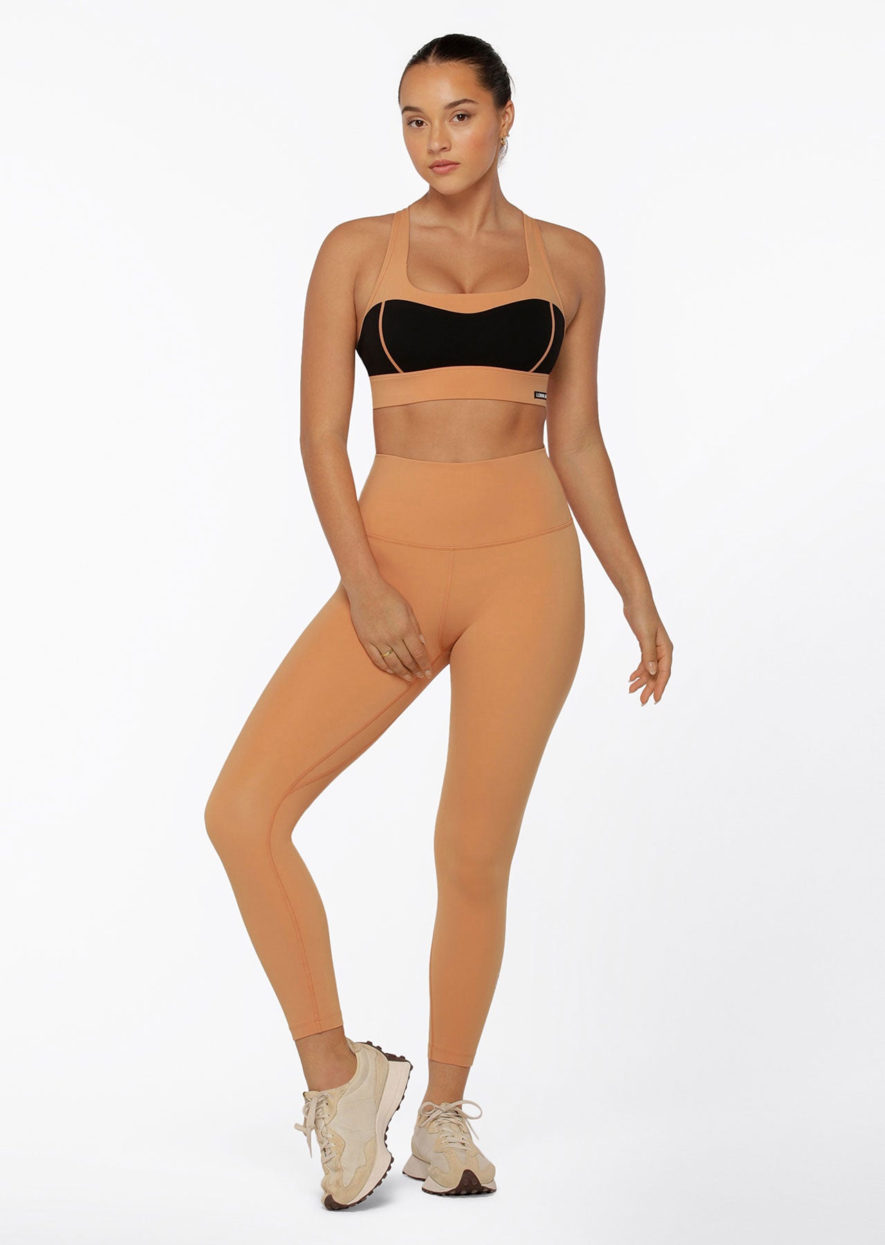 Lorna Jane Hi-Fold Lotus Ankle Biter Leggings - Toffee