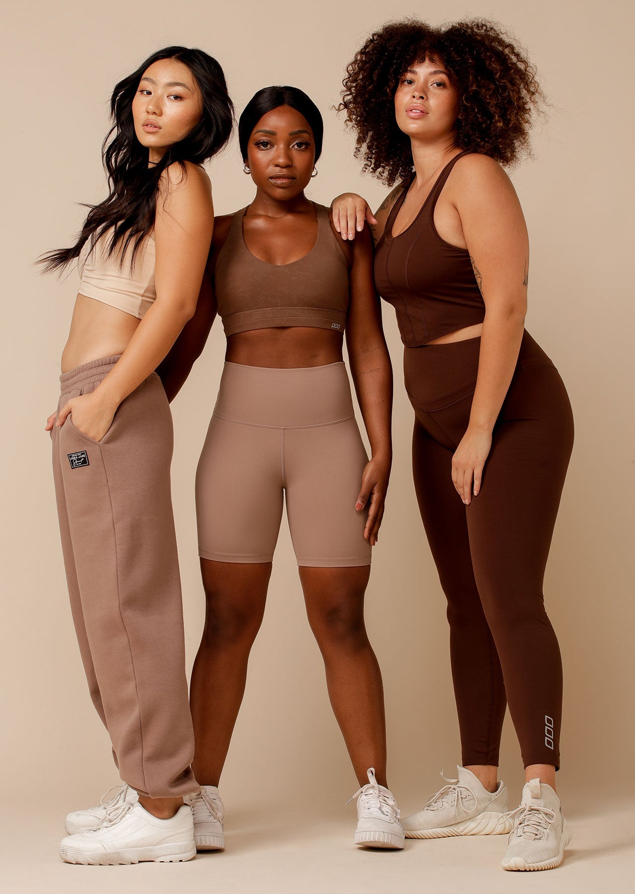 Lorna Jane Hi-Fold Lotus Bike Shorts - Bone