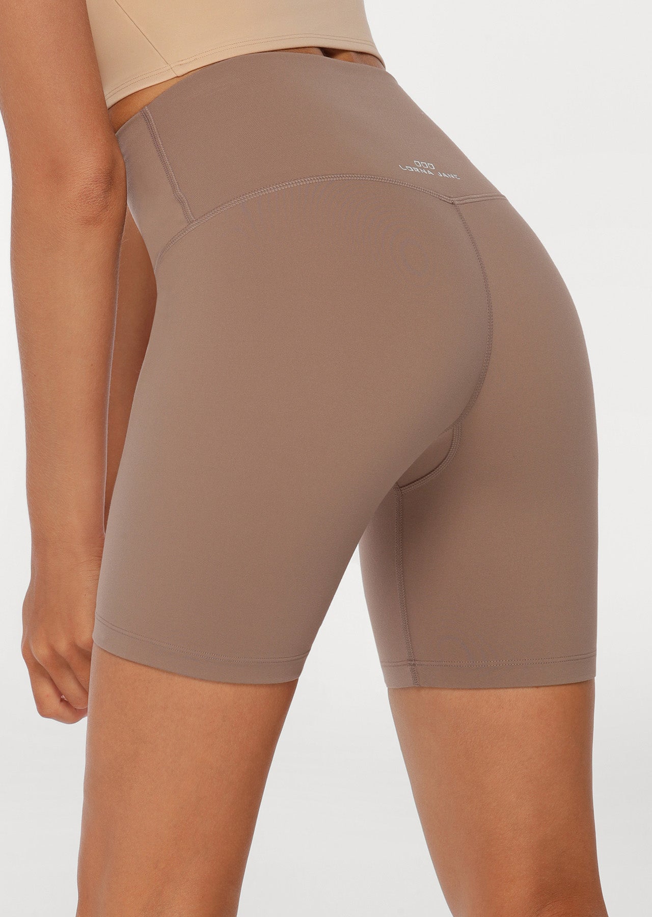 Lorna Jane Hi-Fold Lotus Bike Shorts - Bone